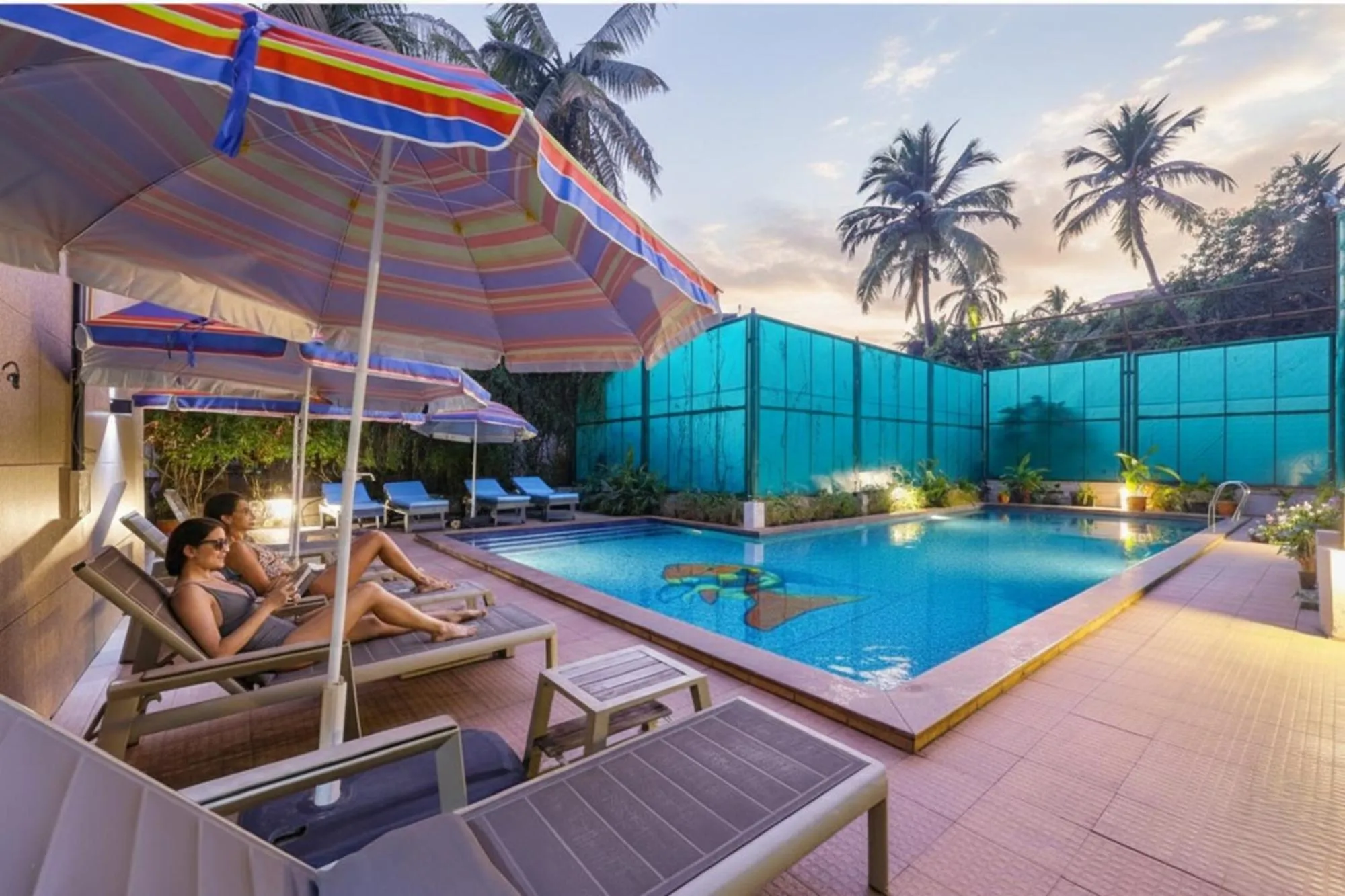 Swimming pool in Fabhotel Prime Sarala Crown - 500M From Calangute Beach