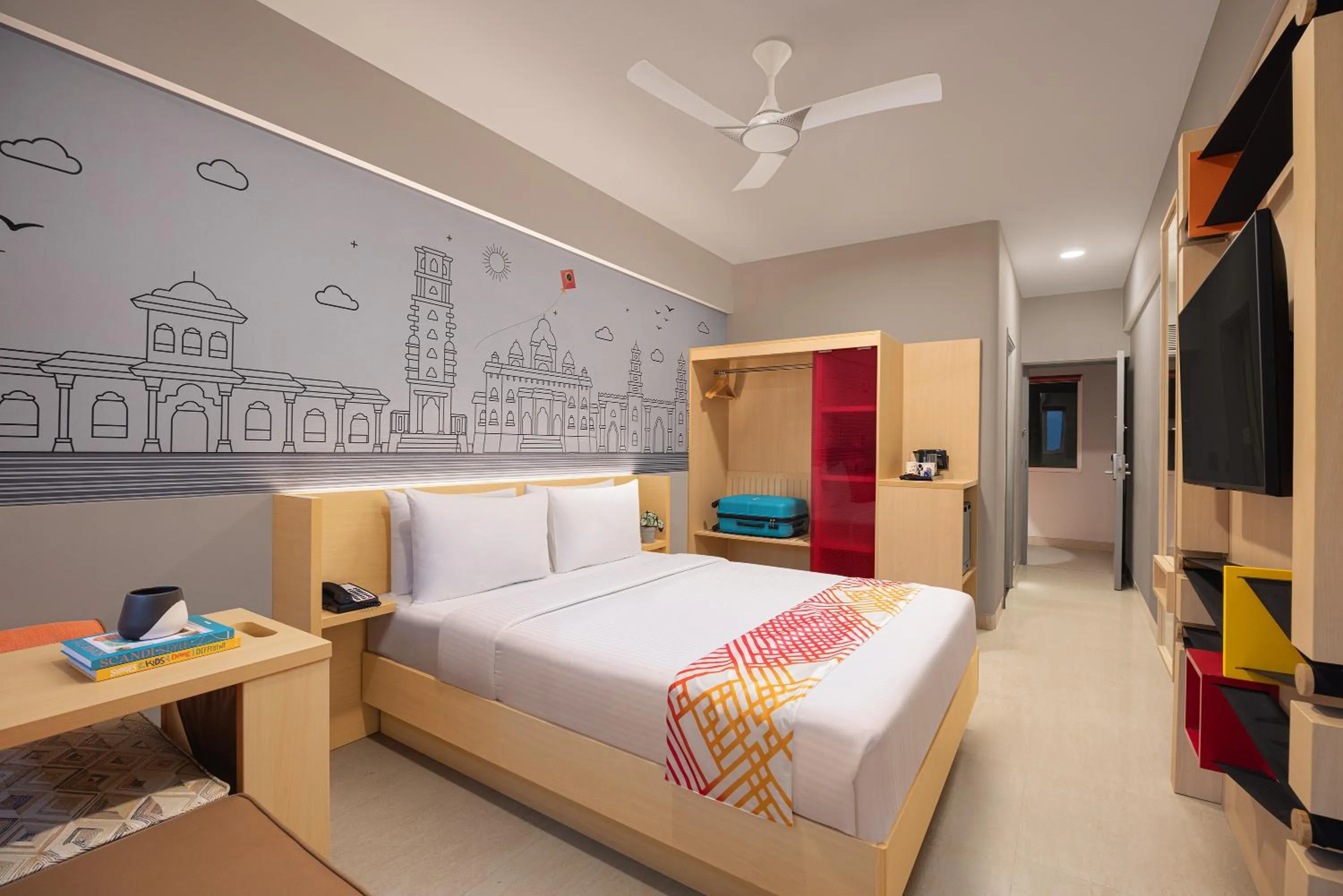 Living room, Bed in Ginger Ahmedabad Vastrapur