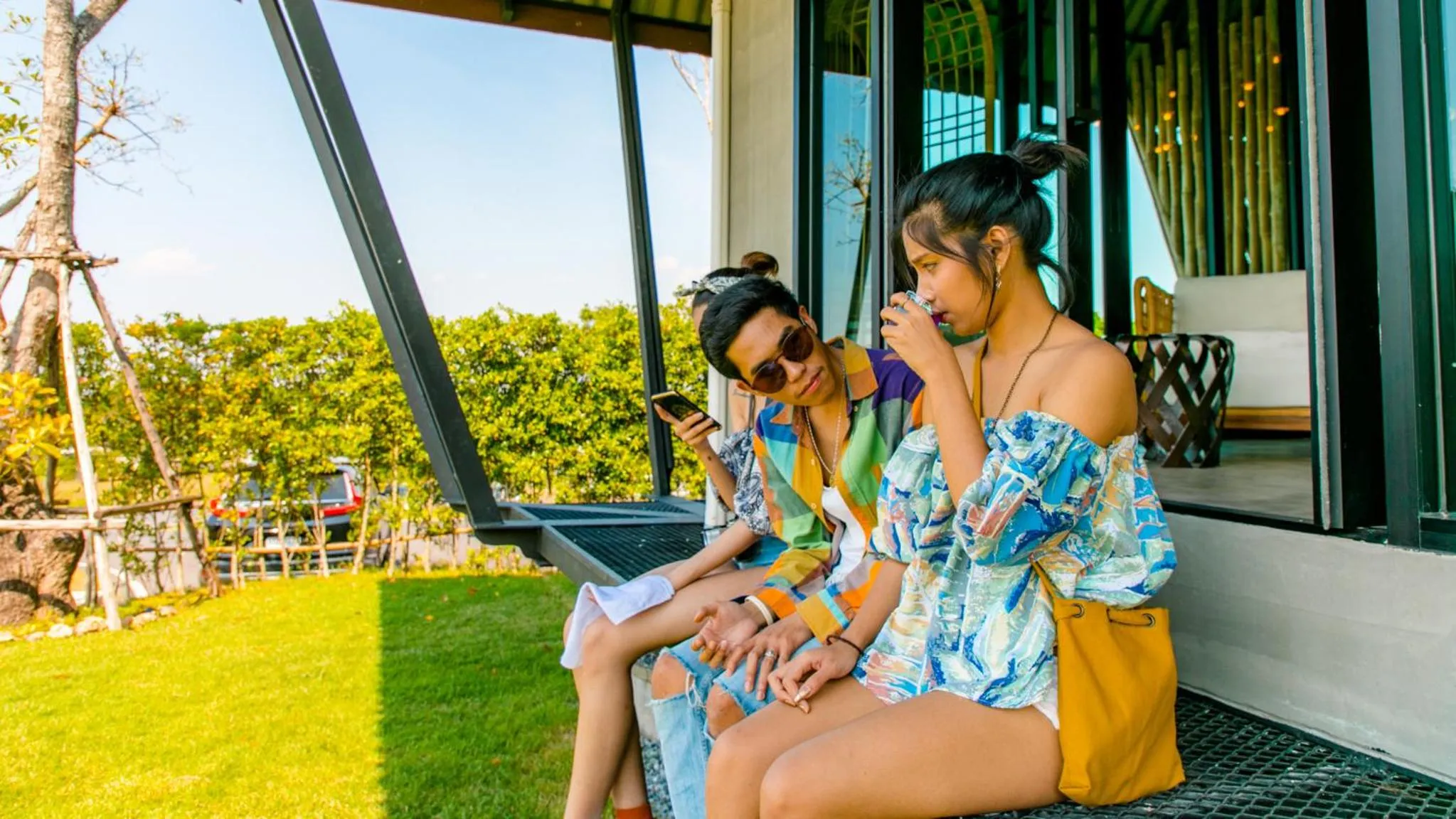 Seating area in Vino Neste Private Pool Villas