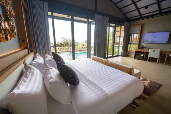 Bed in Vino Neste Private Pool Villas