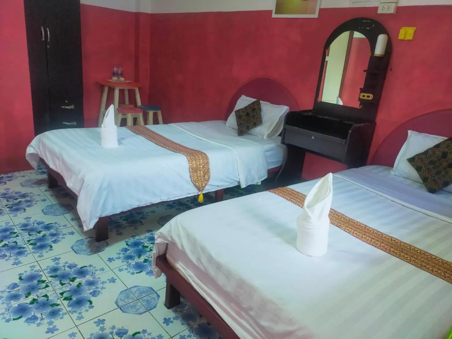 Bed in Sabaydee House at Pai