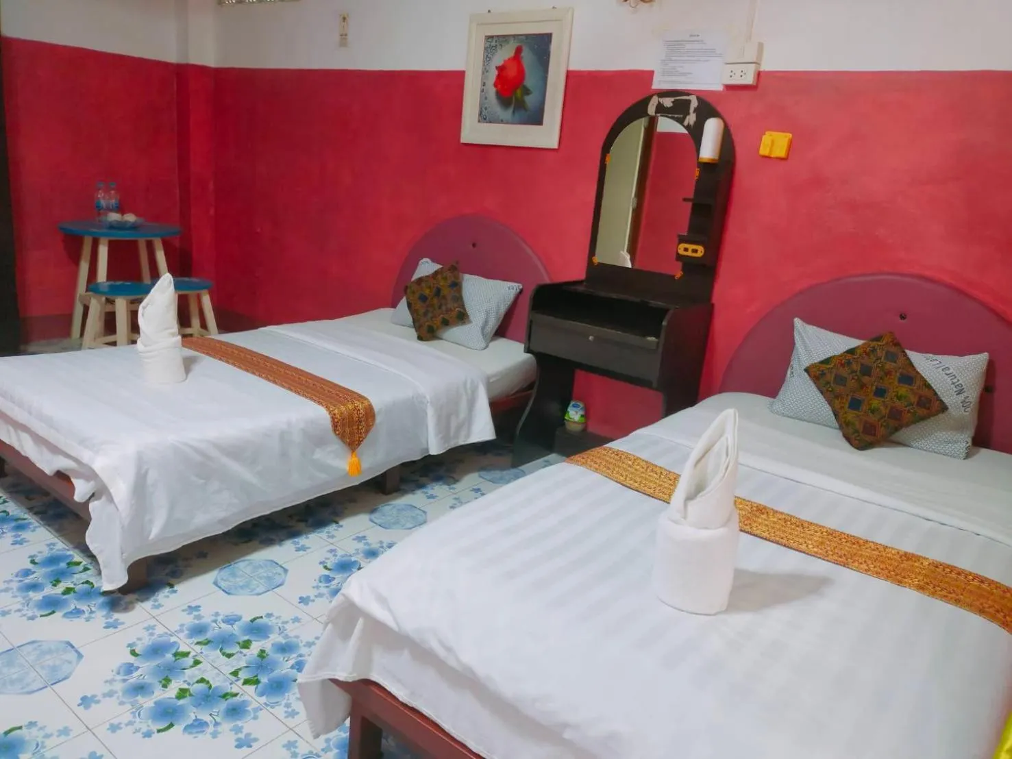 Bed in Sabaydee House at Pai