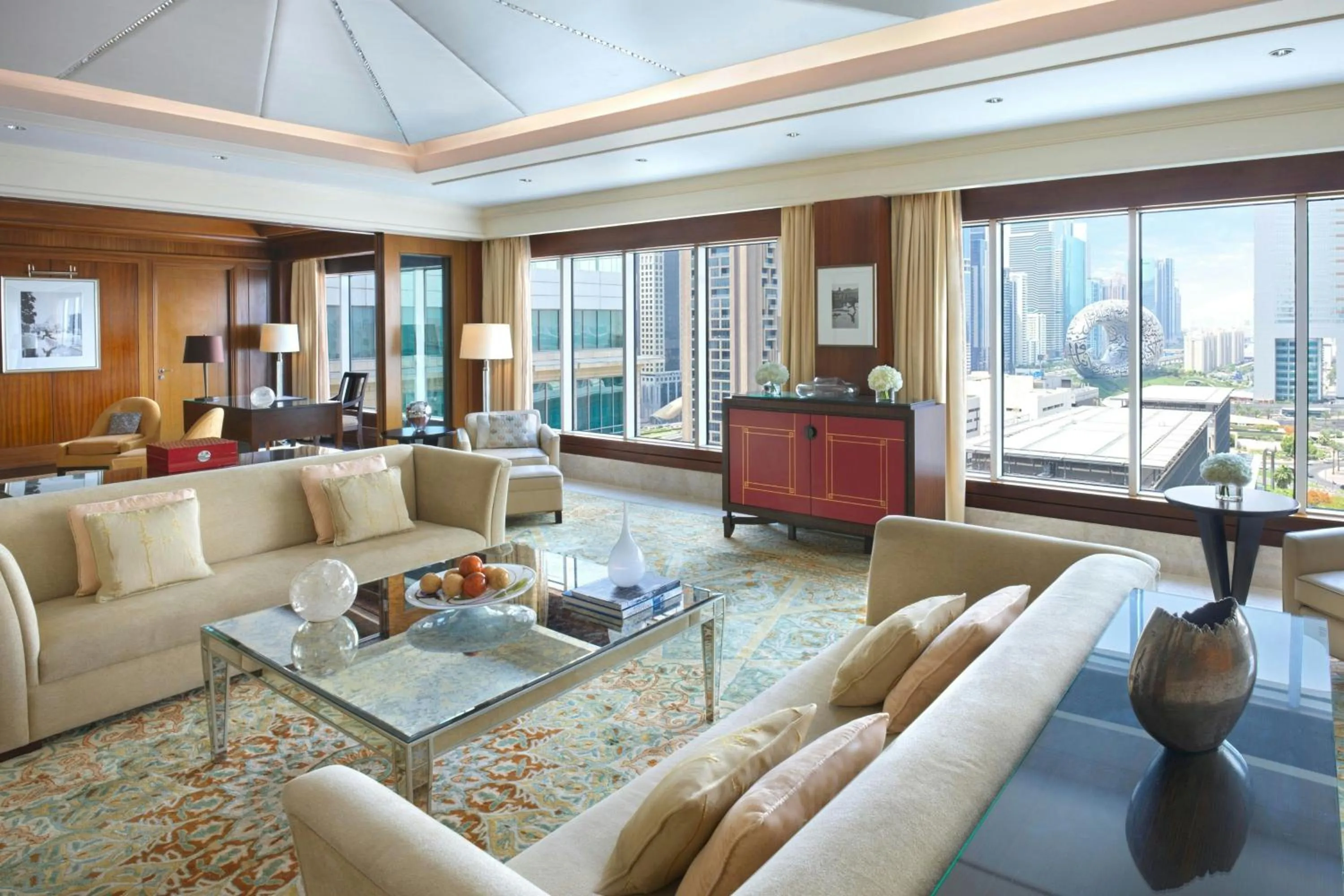 Living room in Ritz Carlton DIFC Downtown Dubai