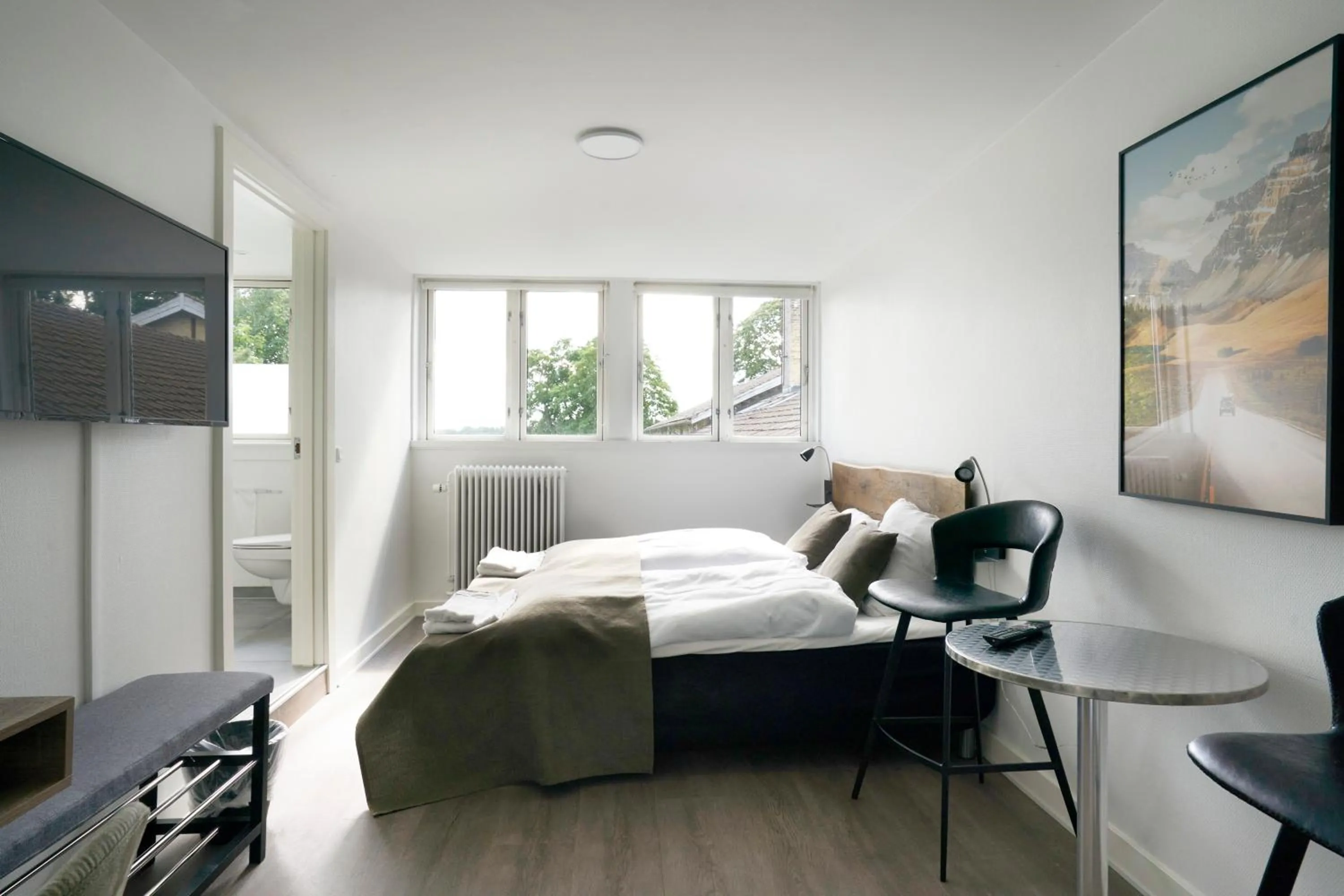 Bed in Hotel Skanderborghus