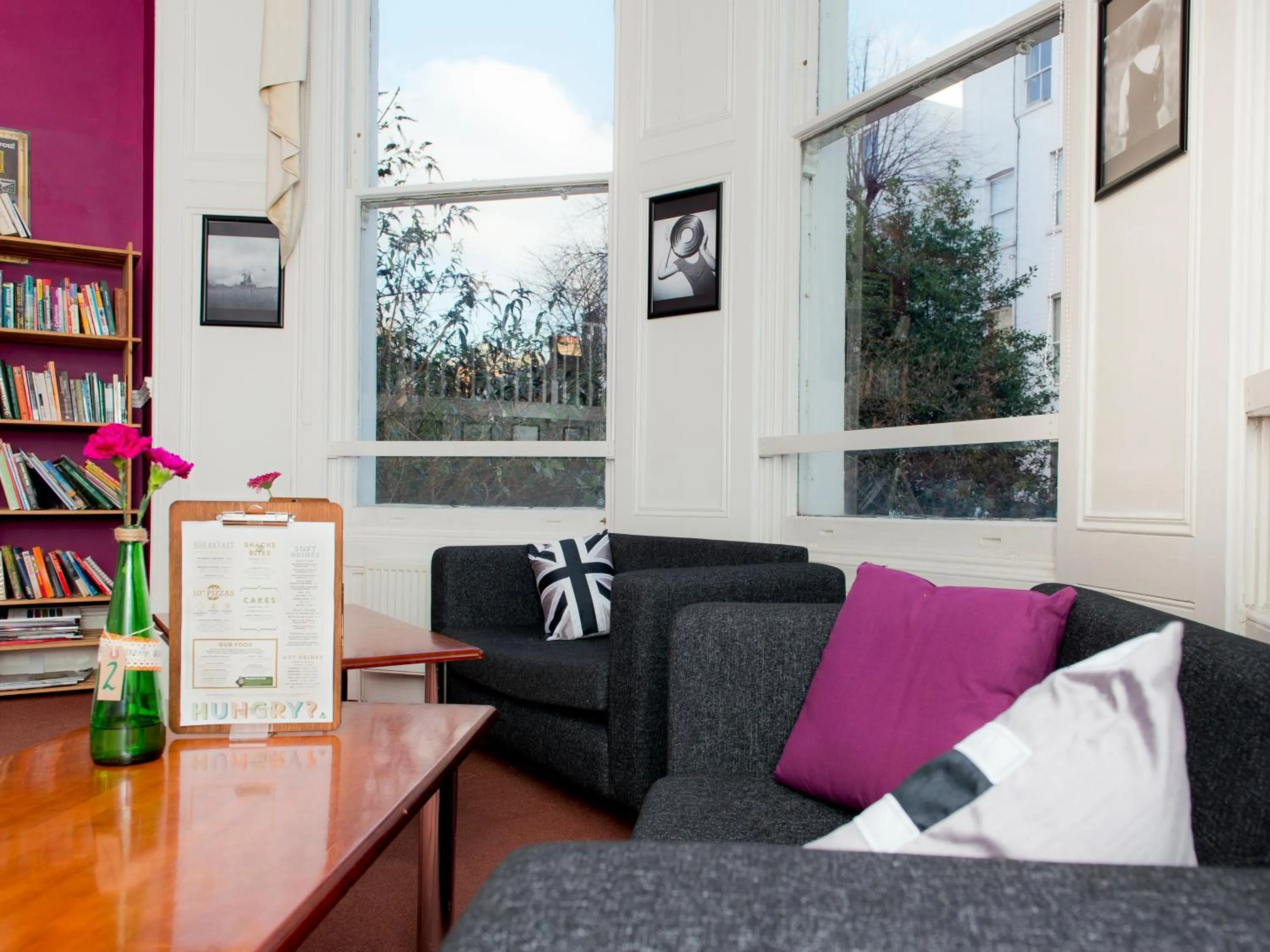 Seating area in YHA London Earl's Court