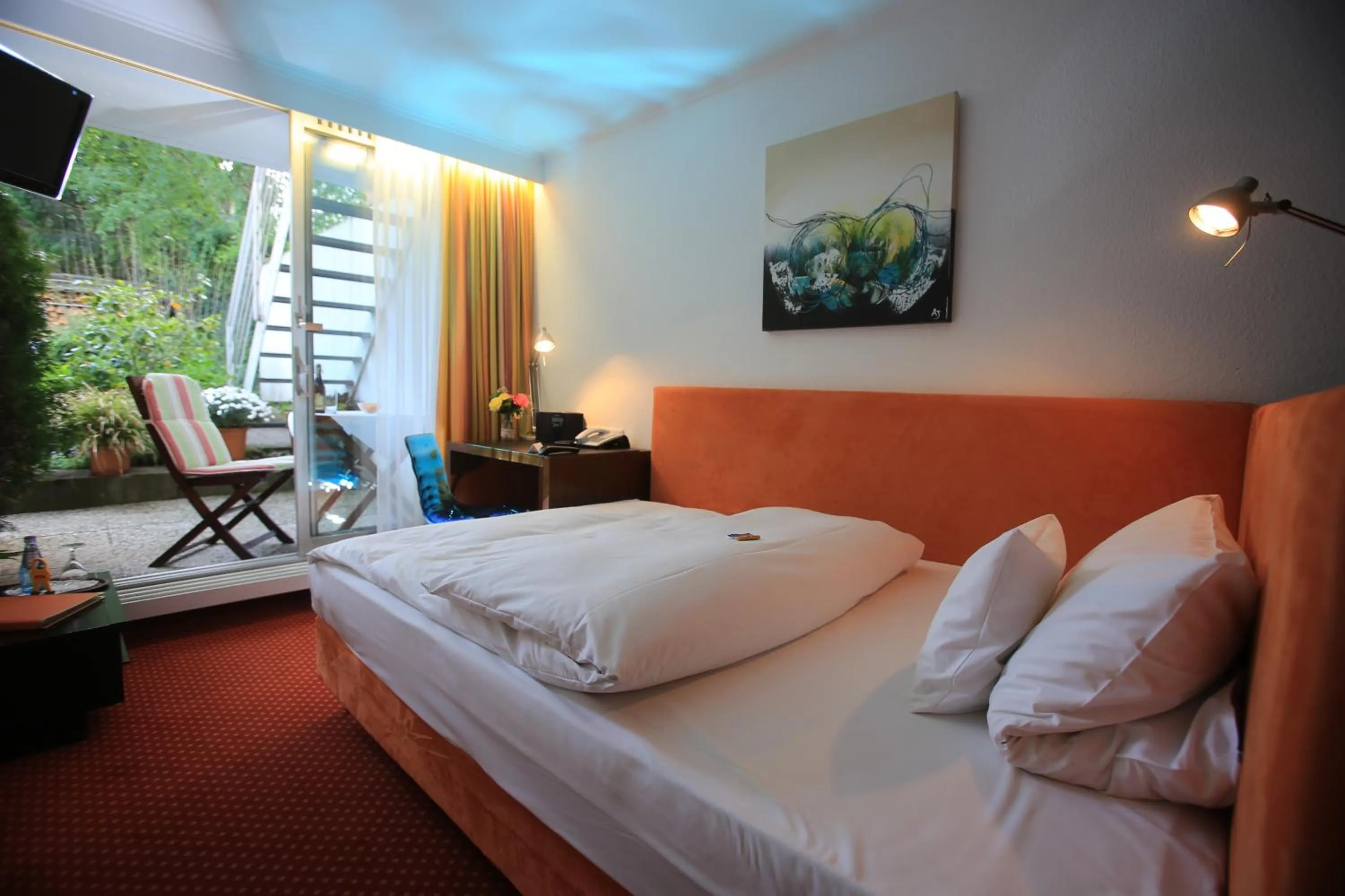 Patio, Bed in Hotel Unterfeldhaus