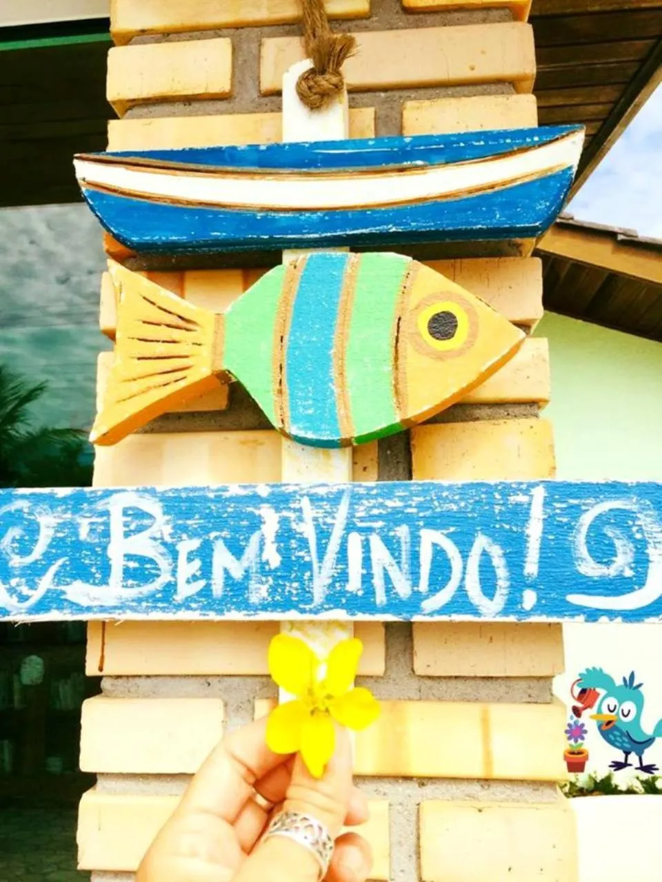 Text overlay in Pousada Morada da Praia