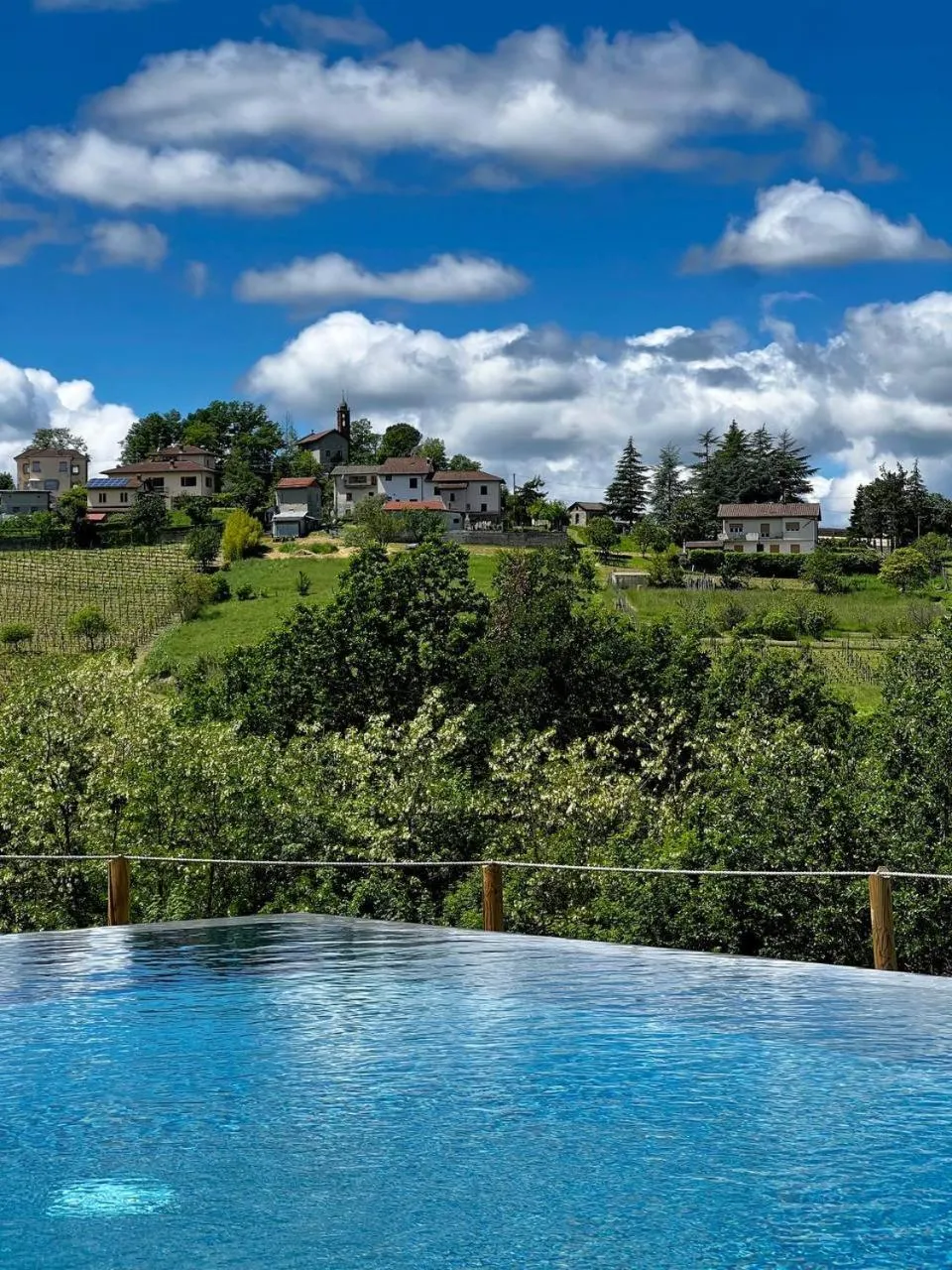 Pool view in Cascina Gazzeri Country House