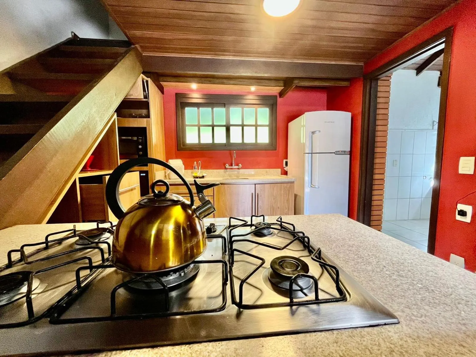 kitchen in Pousada Rosa