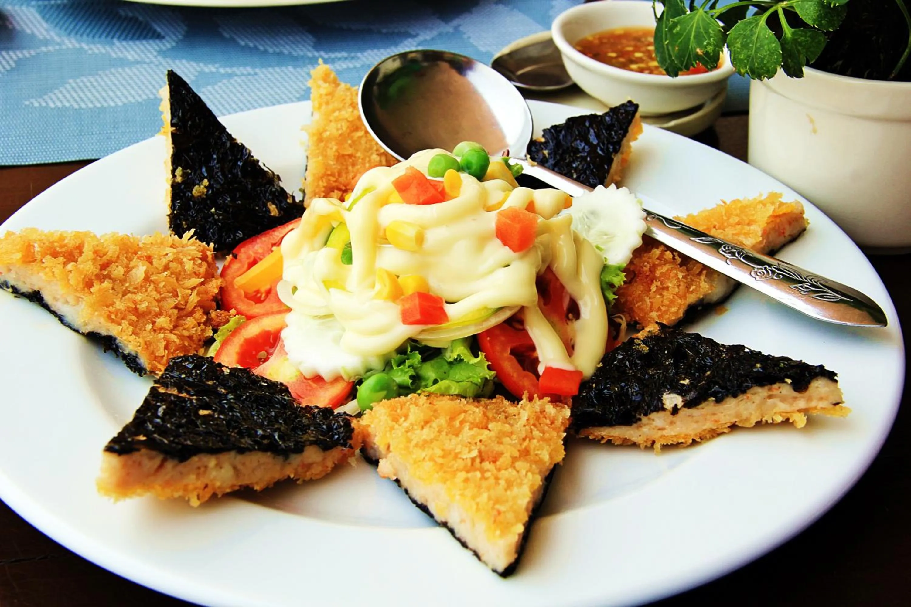 Food close-up in Namkhong Riverside