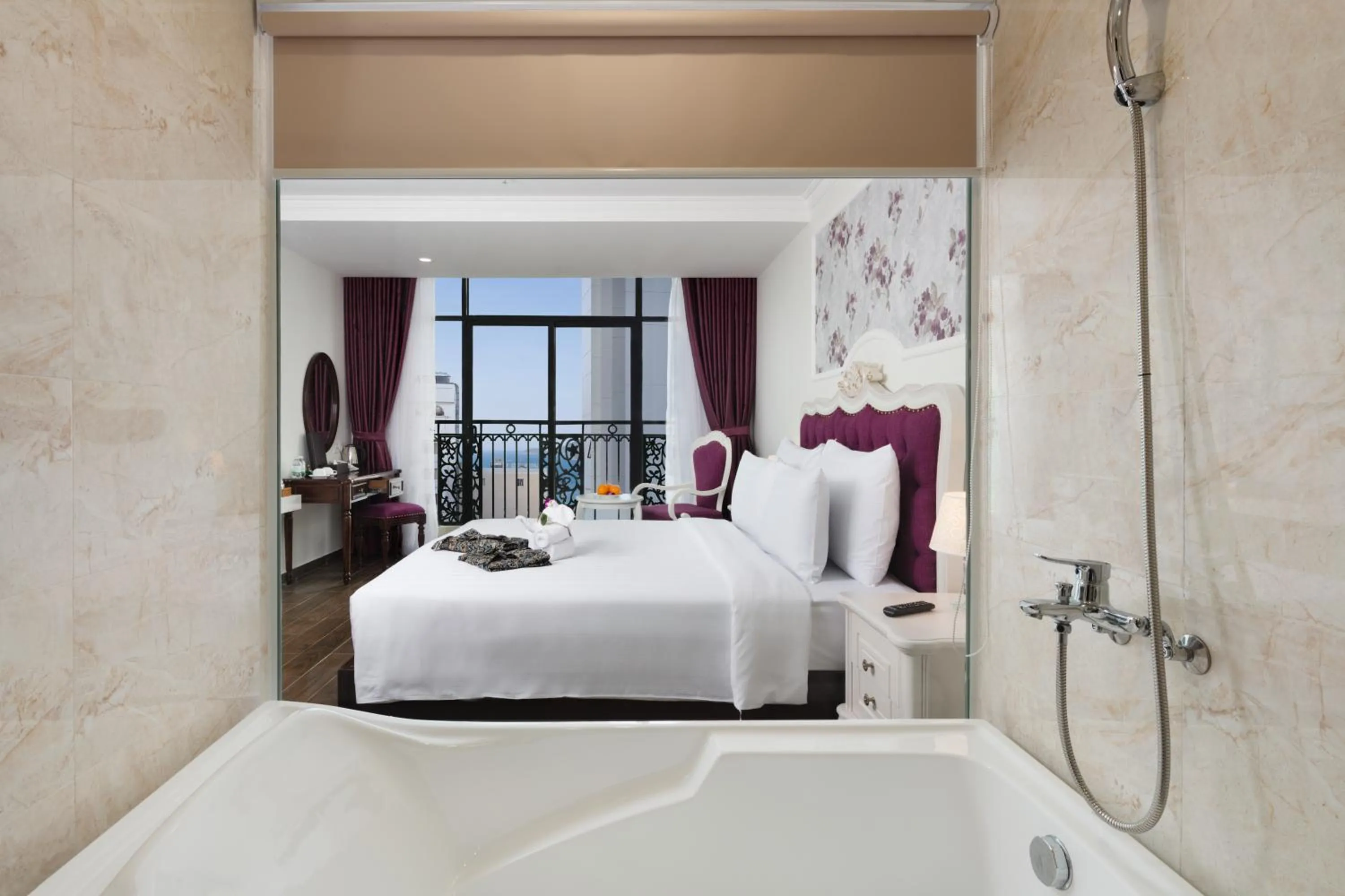 Bed in Bonjour Nha Trang Hotel