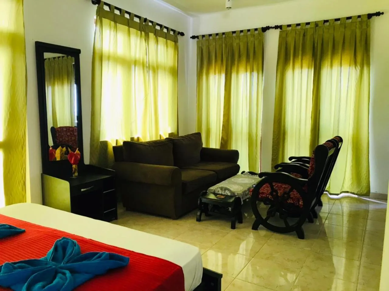 Seating area, Bed in Guesthouse Panorama