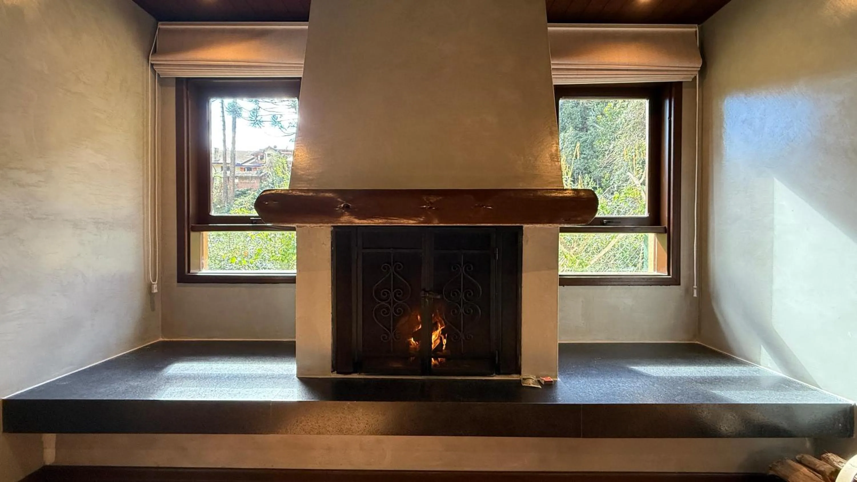 fireplace in Pousada Villa D'Amore