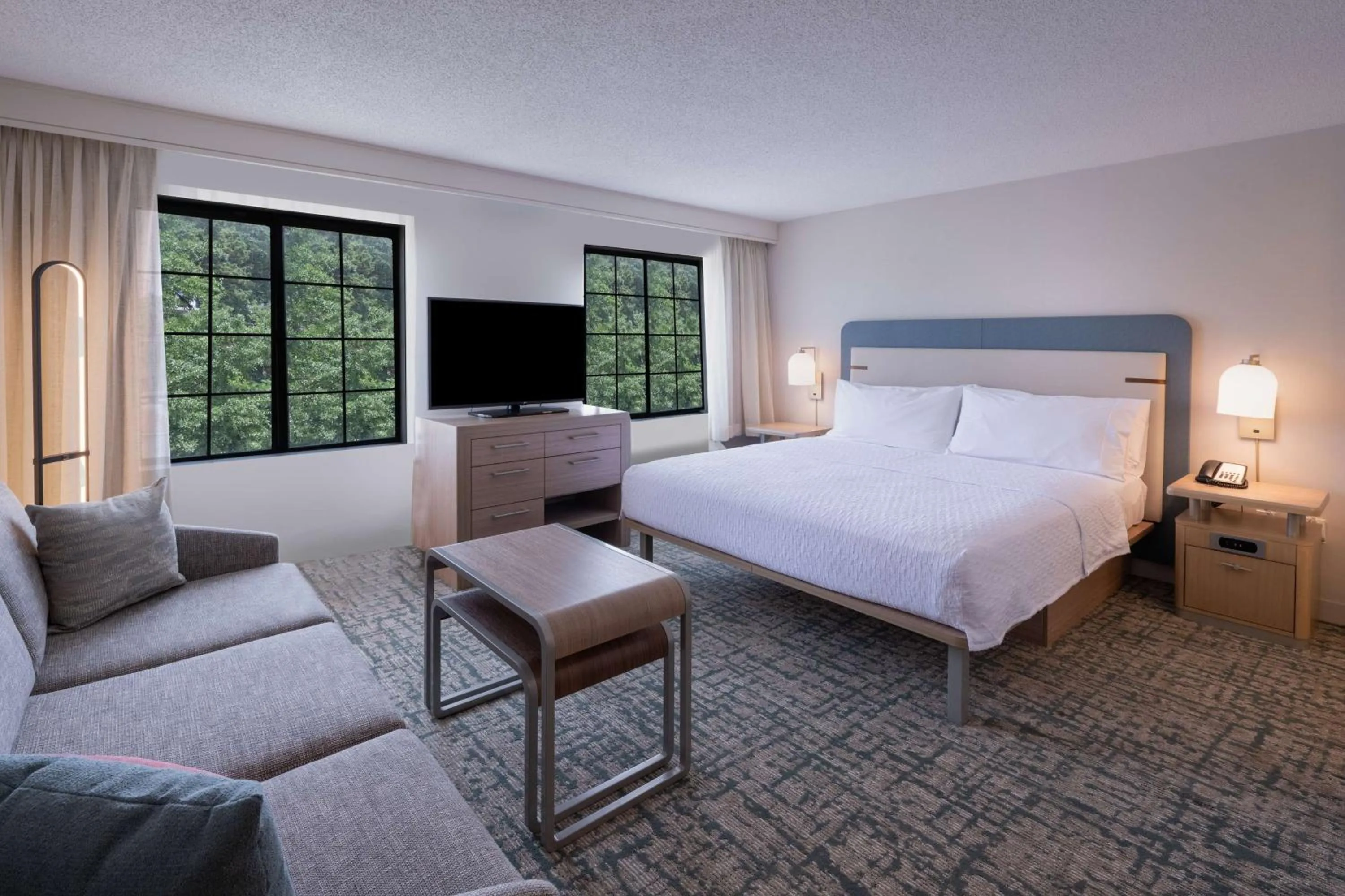 Living room, Bed in Homewood Suites by Hilton Atlanta Buckhead Pharr Road