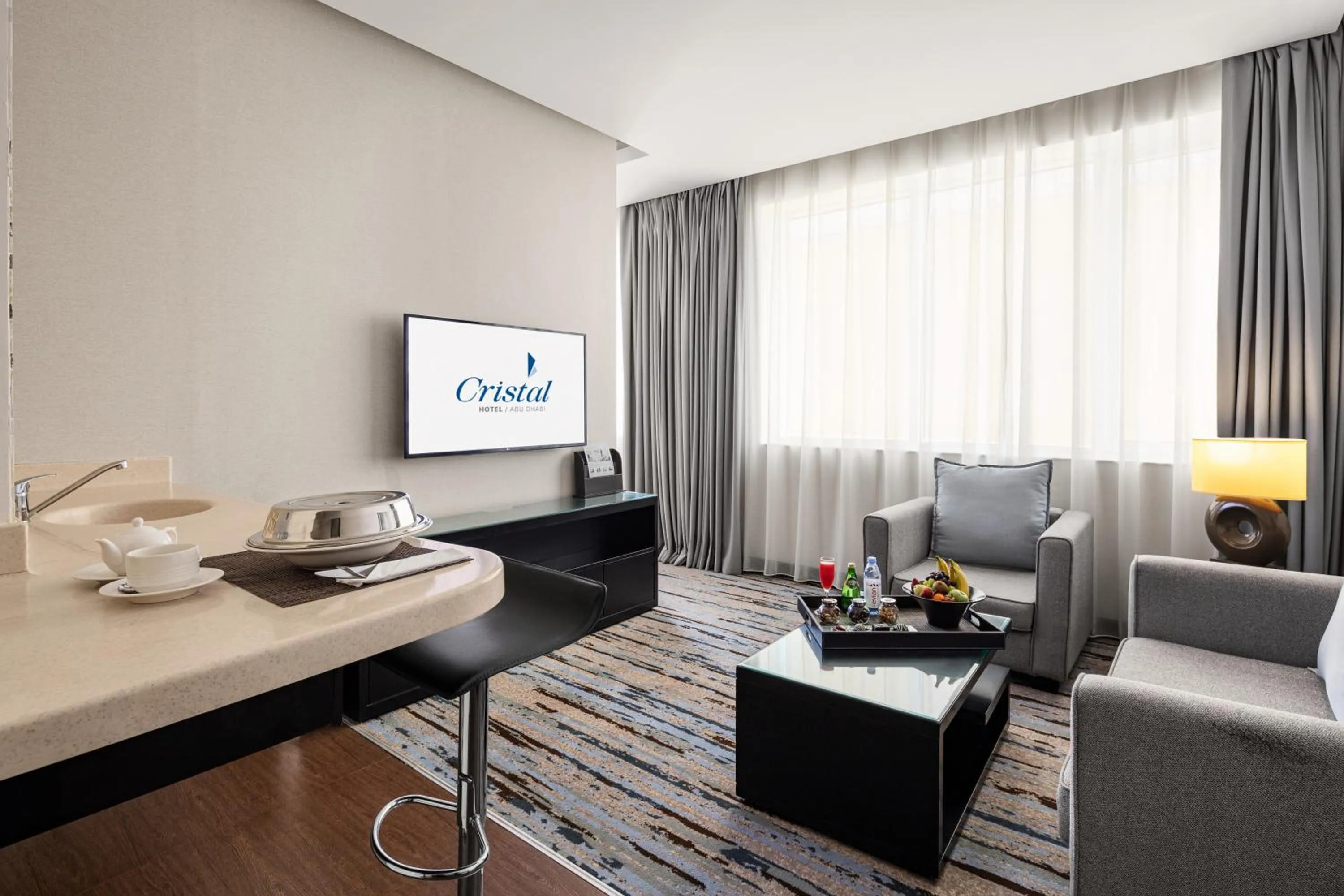 Kitchen or kitchenette in Cristal Hotel Abu Dhabi