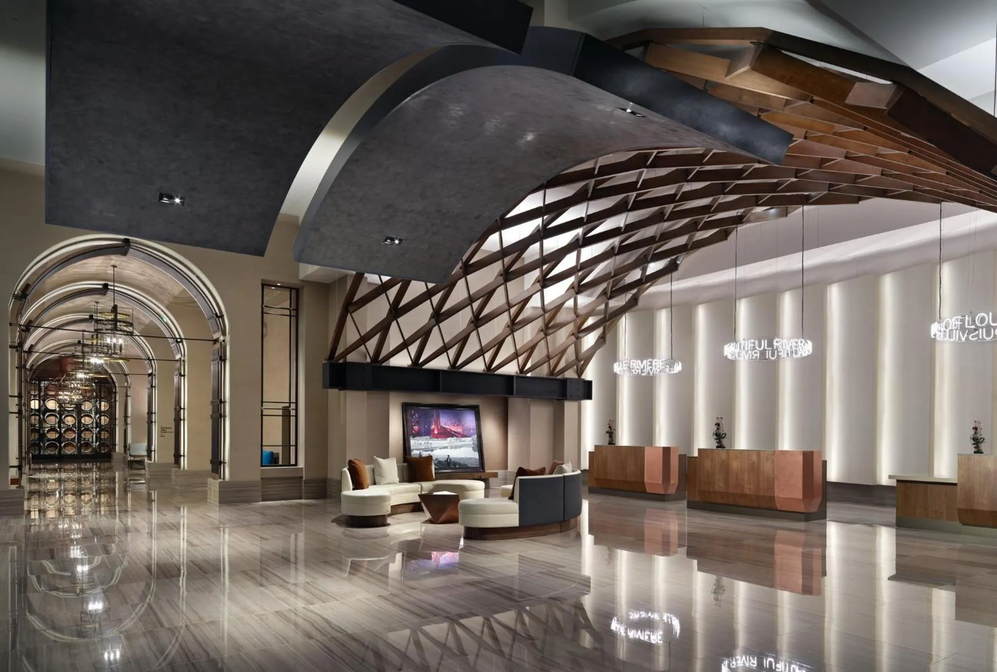 Lobby or reception in Omni Louisville Hotel