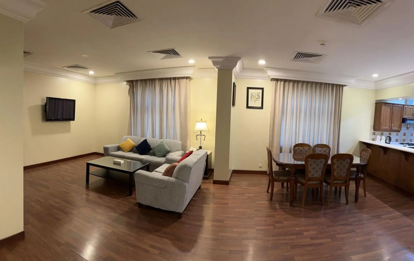 Seating area in The Palace Suites