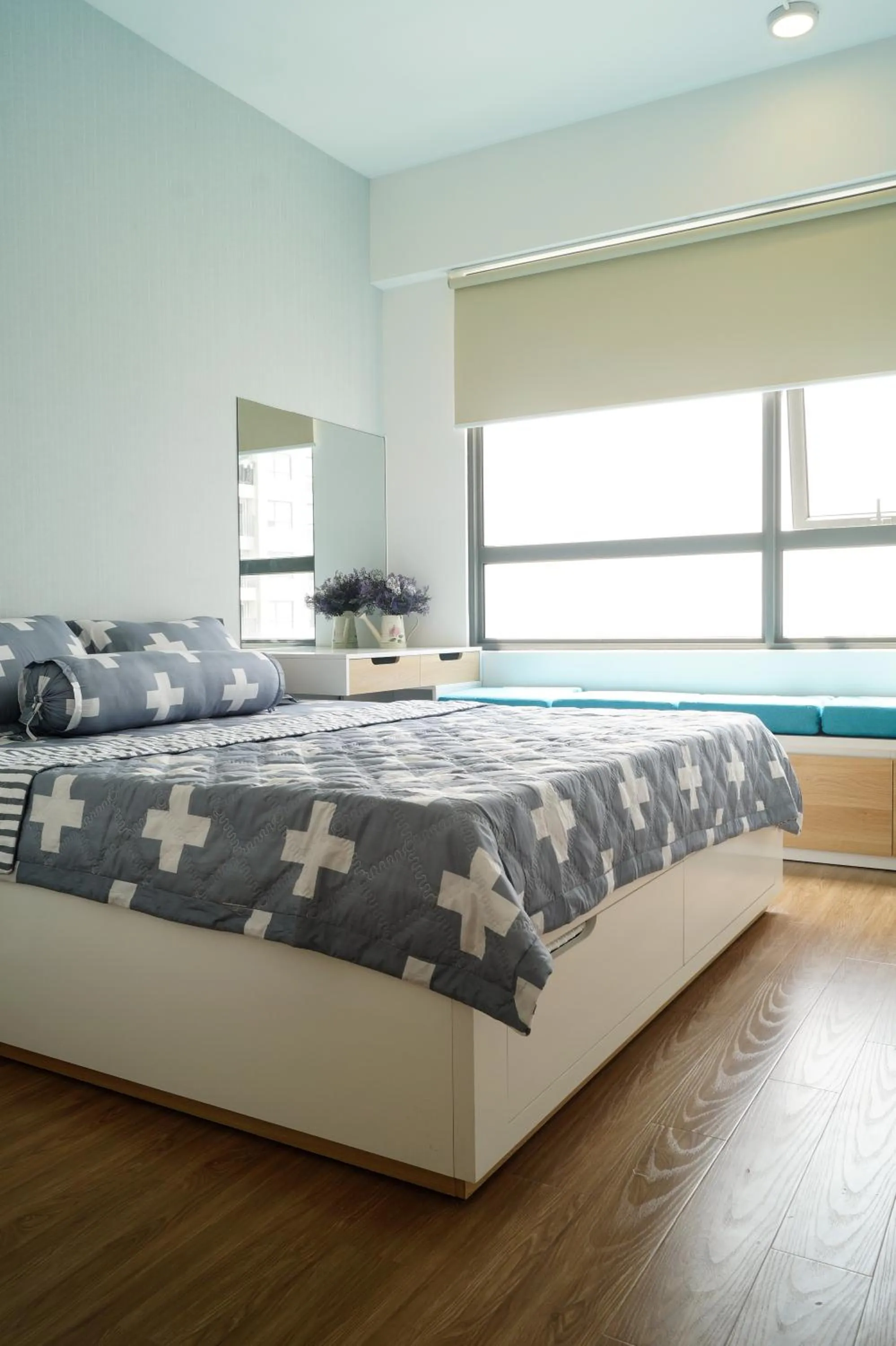 Bed in MRT Apartment In Masteri Thao Dien