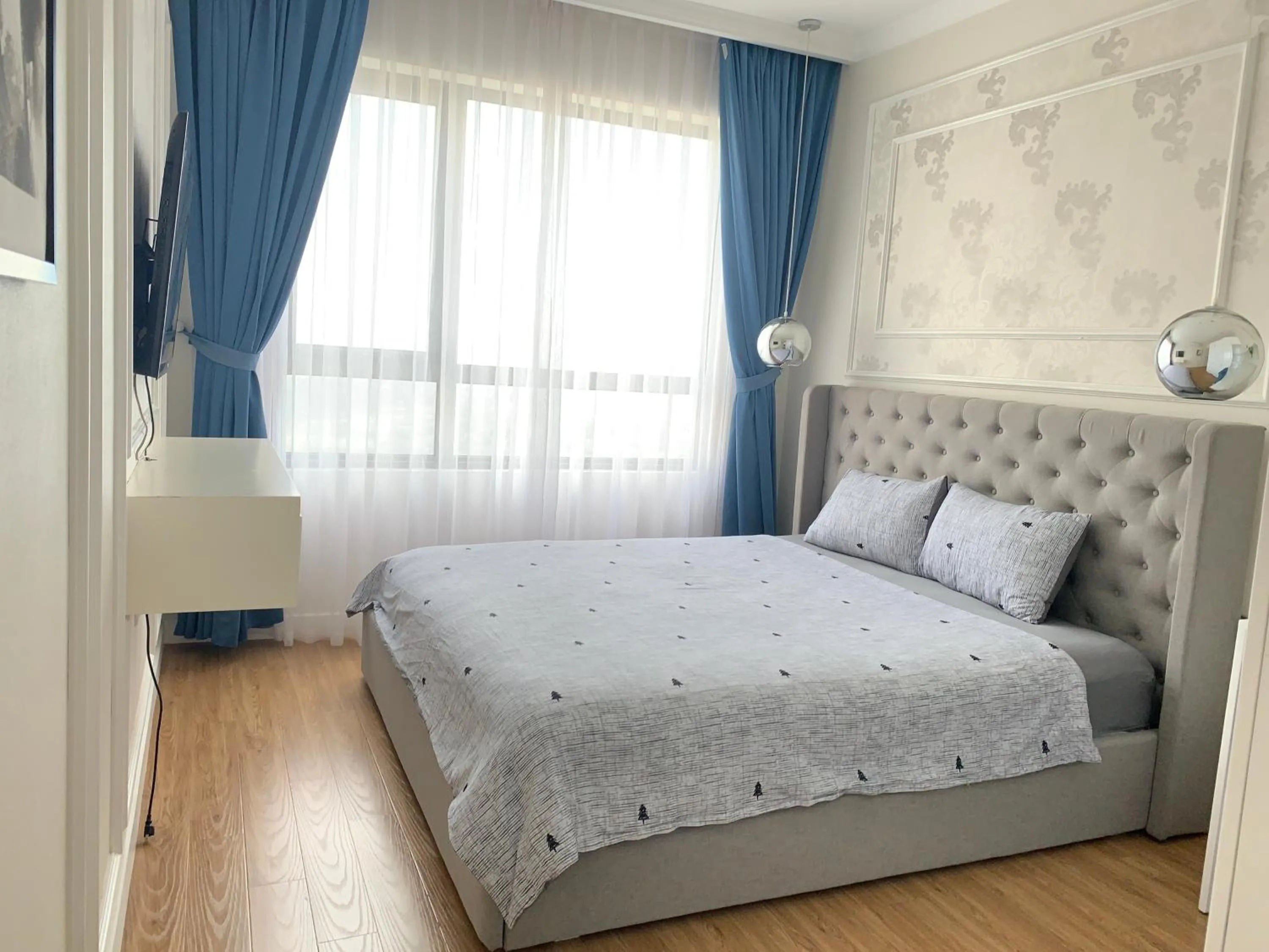 Bed in MRT Apartment In Masteri Thao Dien