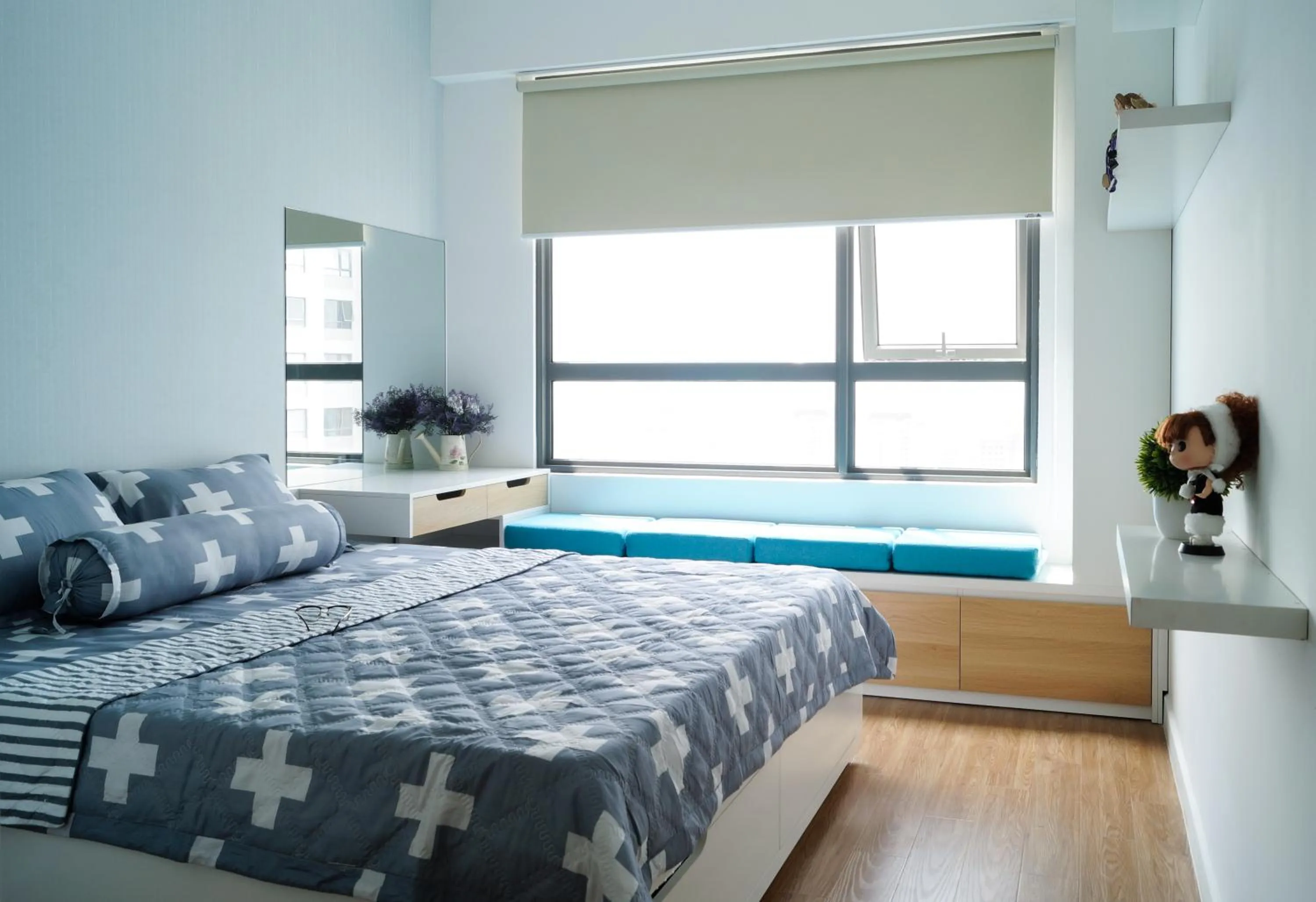 Bed in MRT Apartment In Masteri Thao Dien