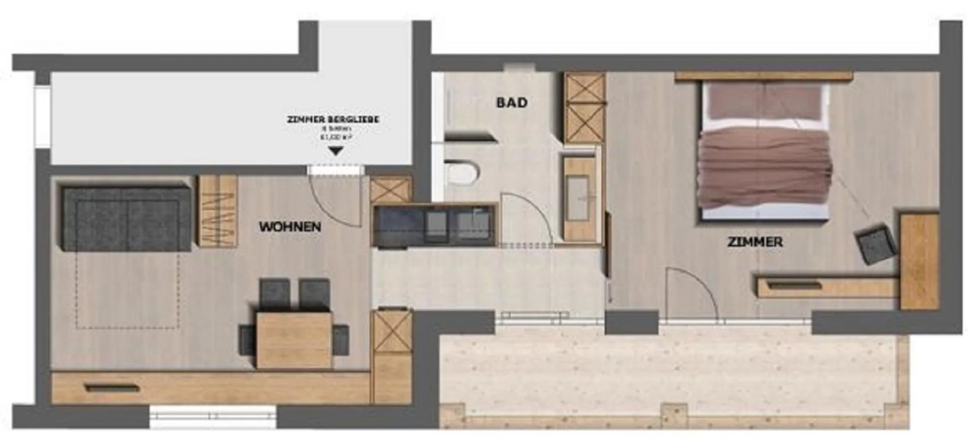Floor plan, Bed in Hotel & Appartements Alpenresidenz Viktoria