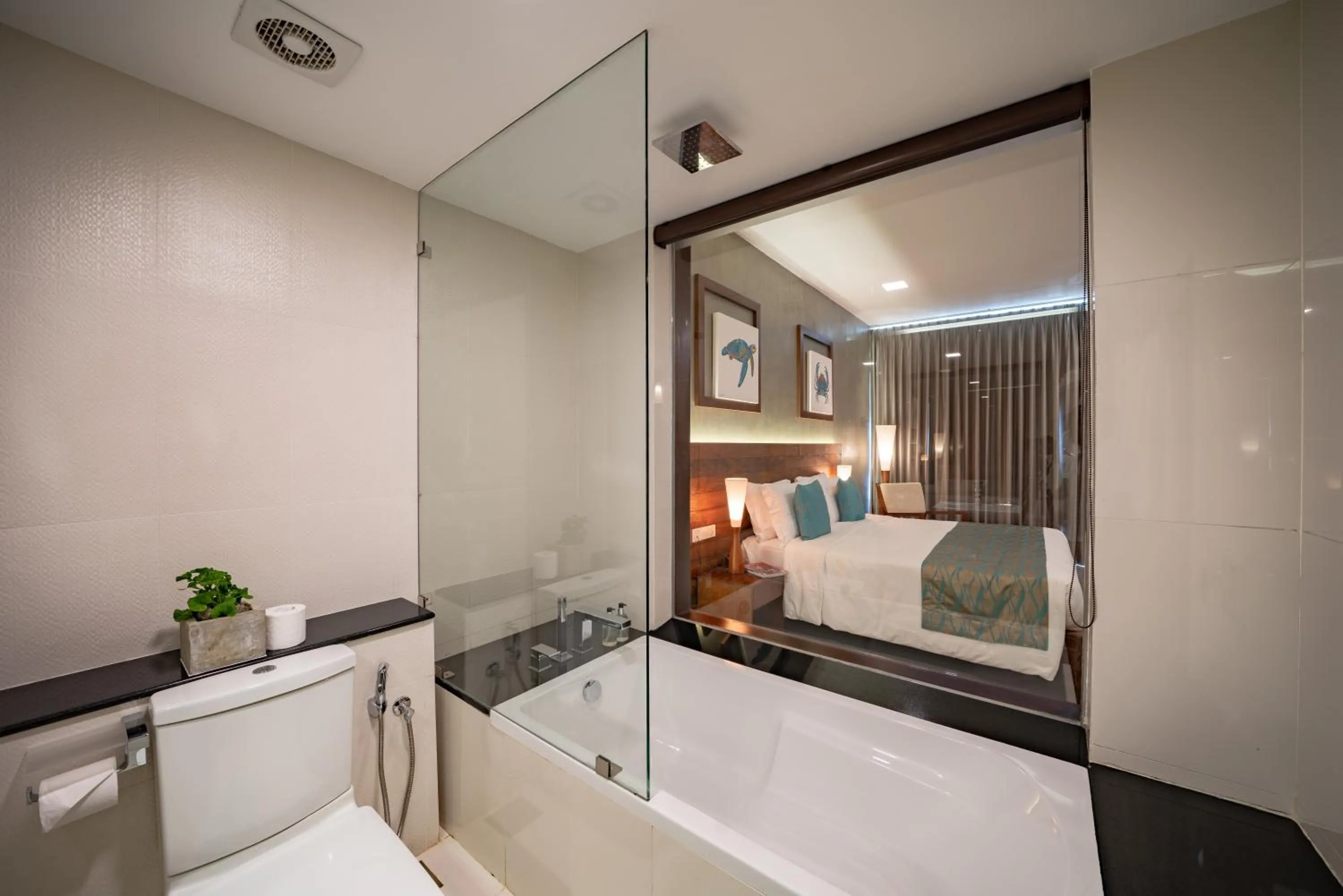 Bathroom, Bed in The Habitat Kosgoda by Asia Leisure