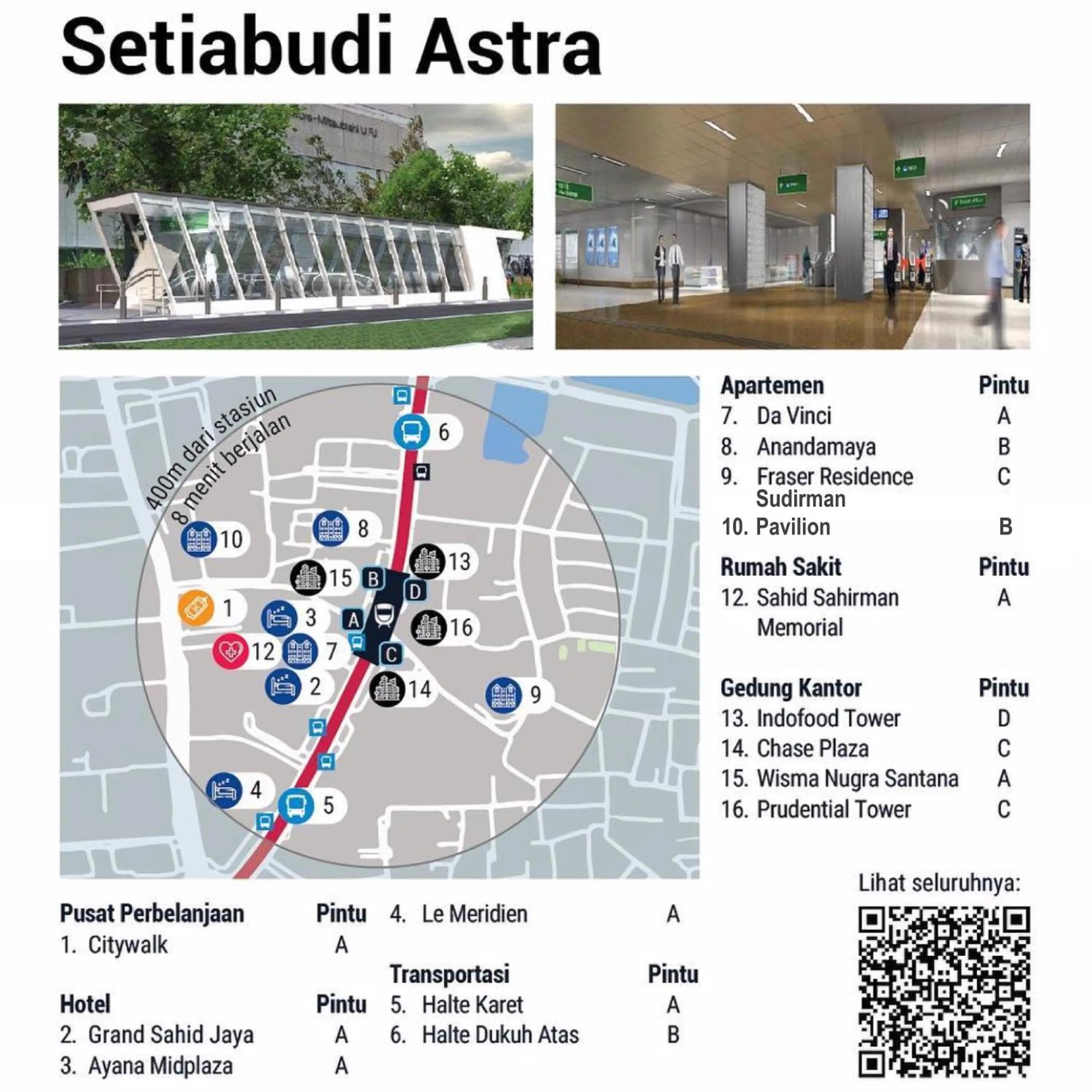 Area and facilities in Fraser Residence Sudirman Jakarta