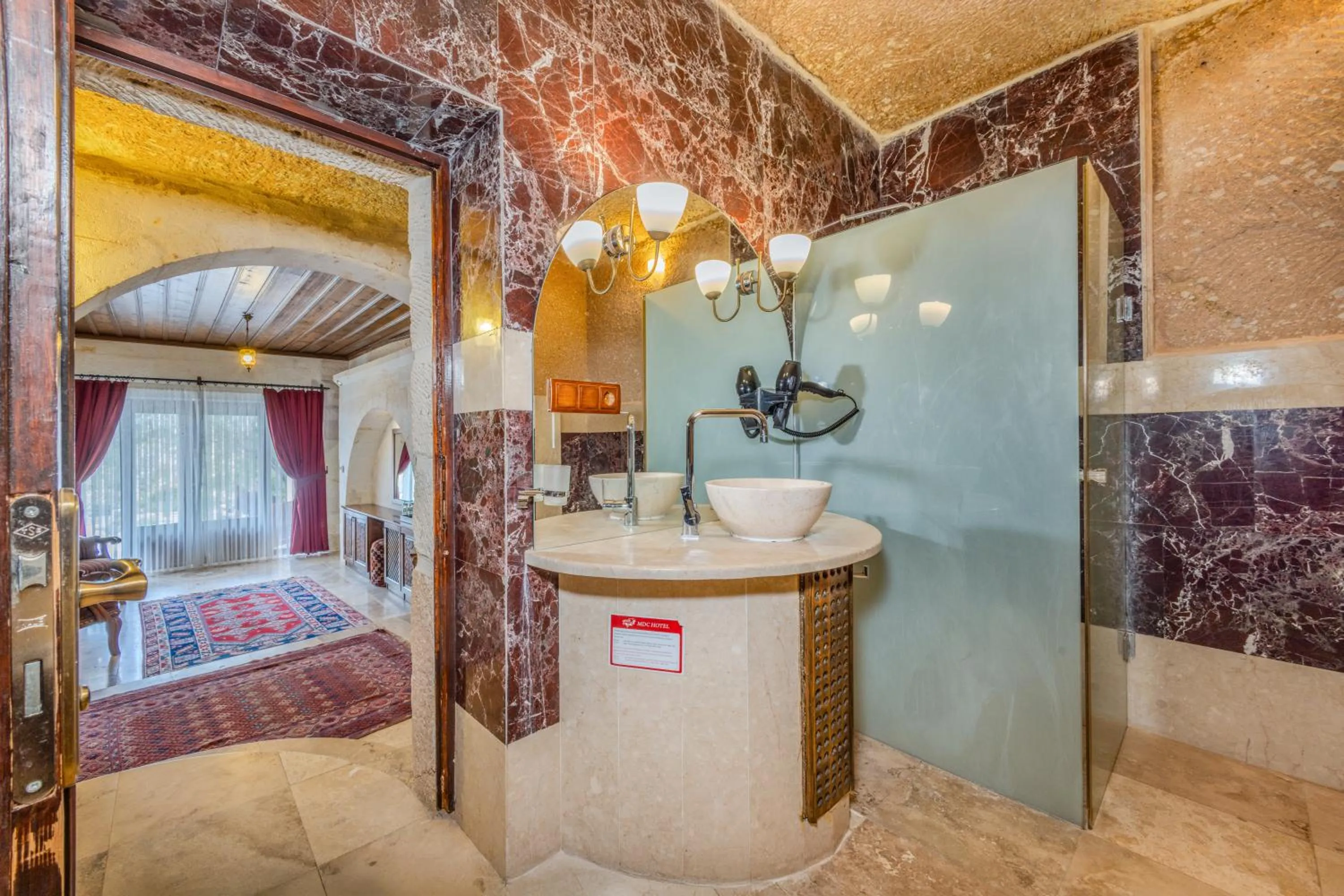 Shower, Bed in MDC Cave Hotel Cappadocia