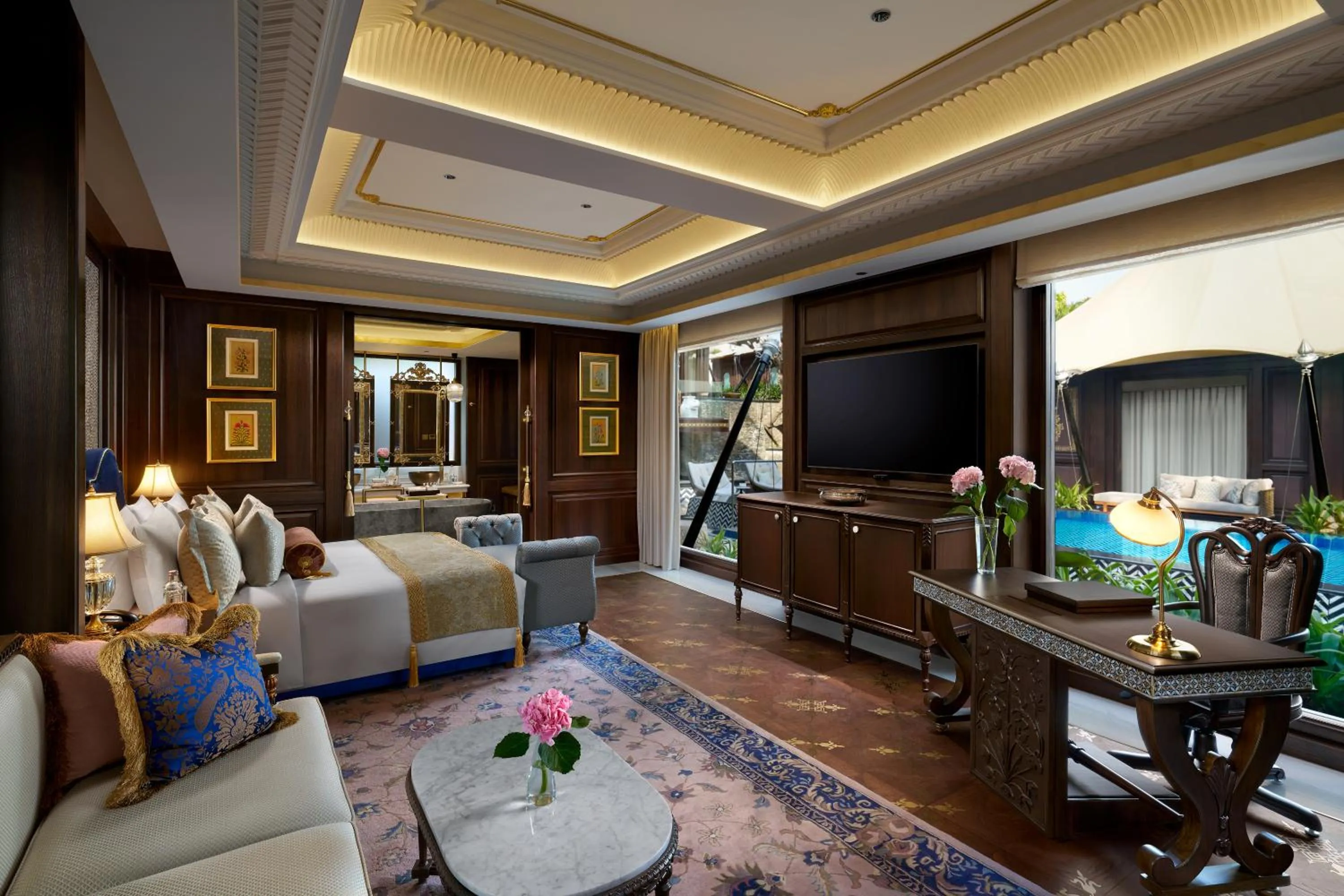 Seating area in The Leela Palace Udaipur