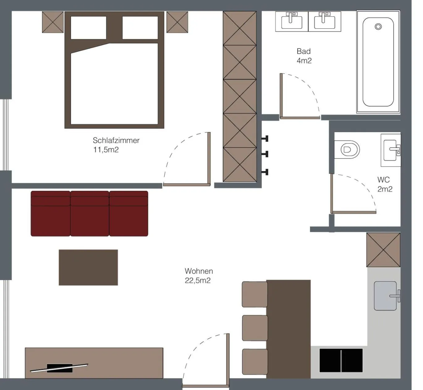 Floor plan in Bühlhof Appartements