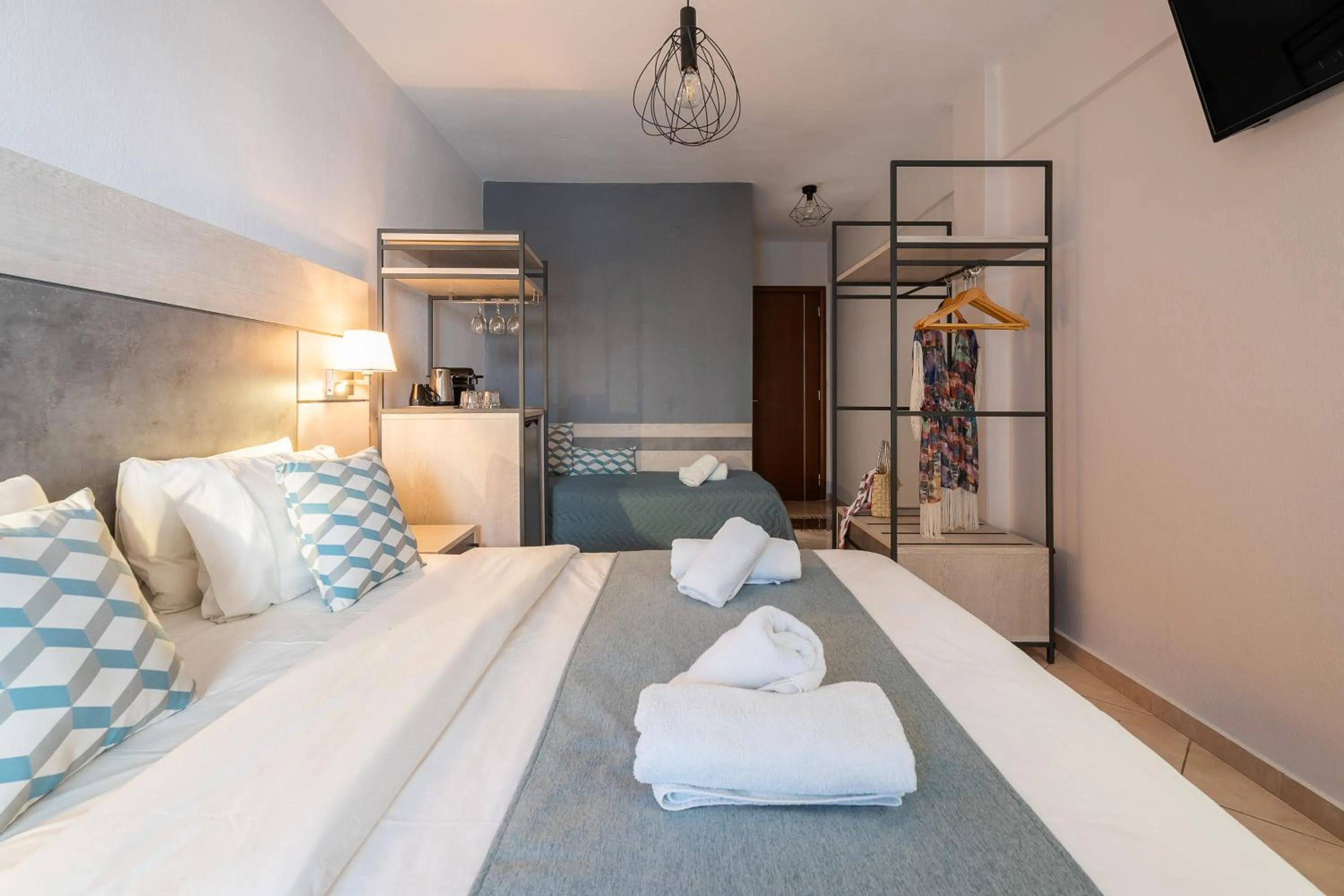 Bed in Meliton Inn Hotel & Suites by the beach