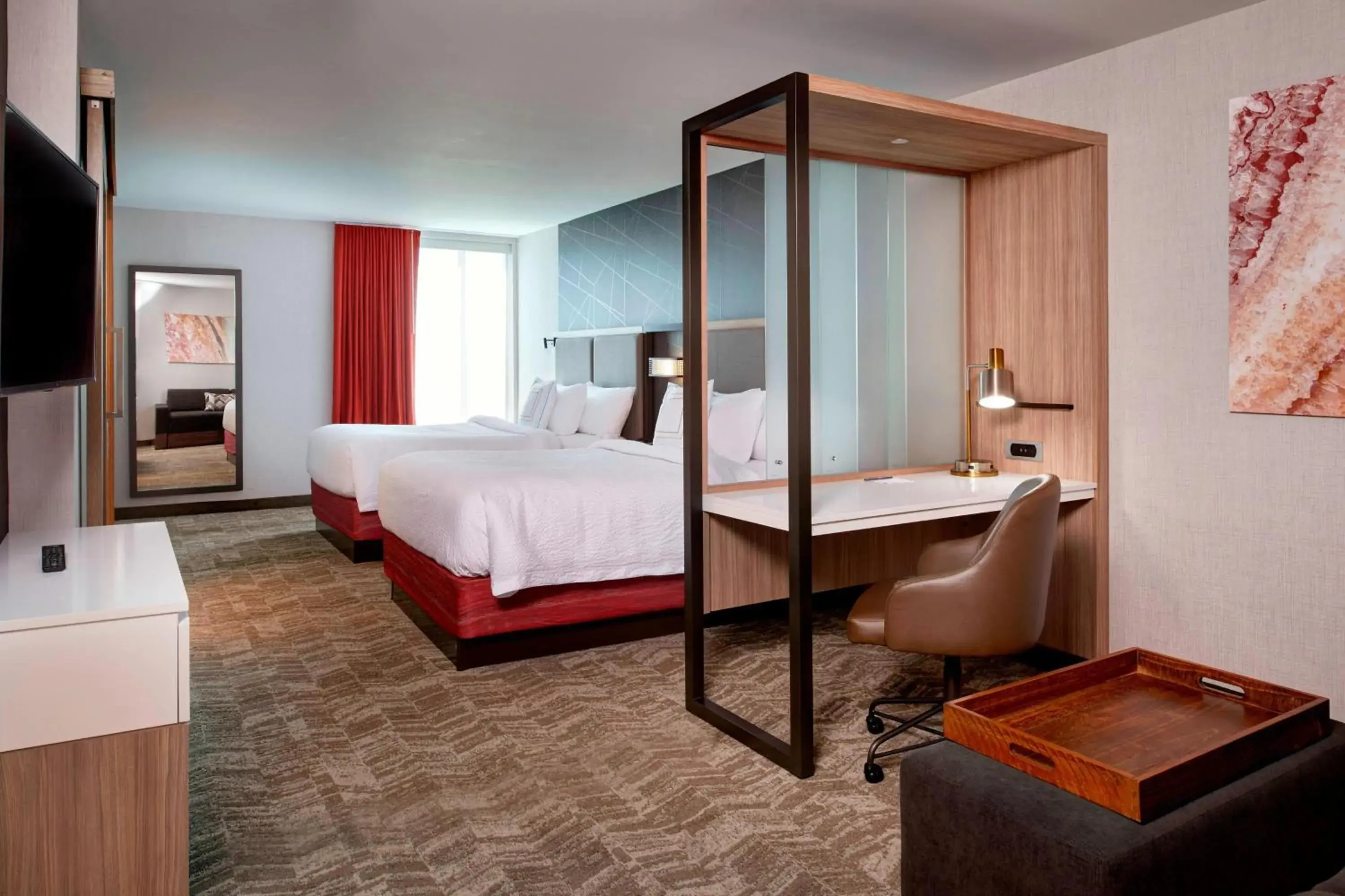 Suite with Two Queen Beds and Sofa Bed - Hearing Accessible in SpringHill Suites by Marriott Grand Rapids West Suite with Two Queen Beds and Sofa Bed - Hearing Accessible in SpringHill Suites by Marriott Grand Rapids West