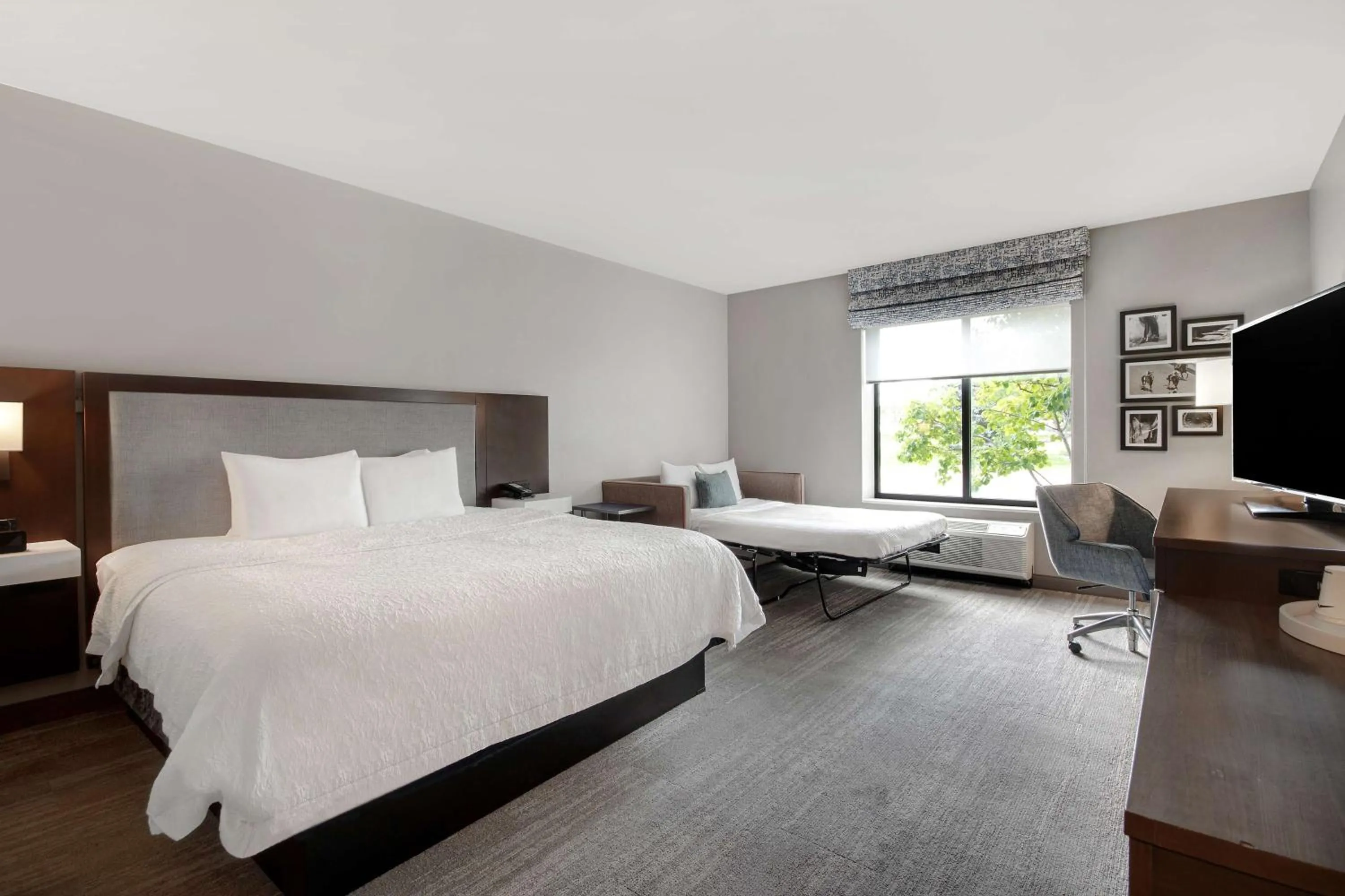 Bed in Hampton Inn Livonia Detroit