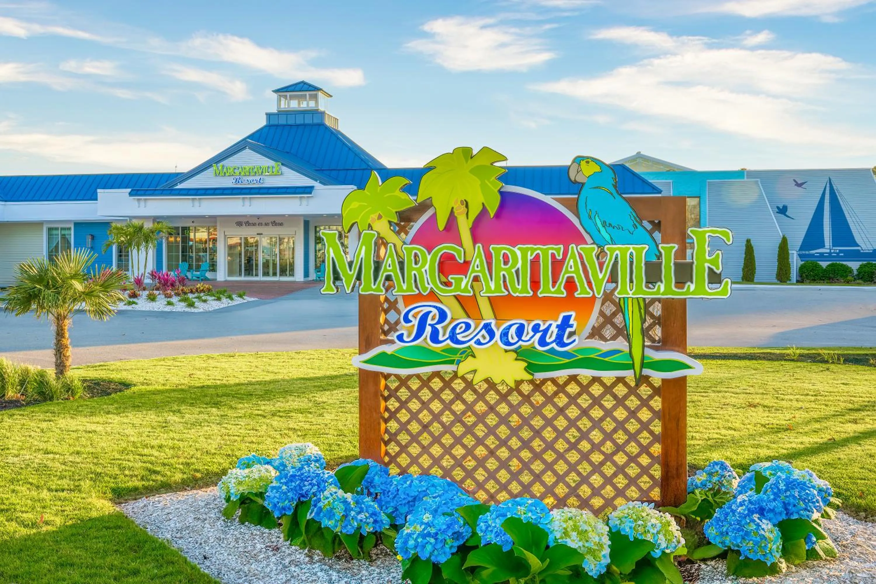 Property building in Margaritaville Resort Cape Cod