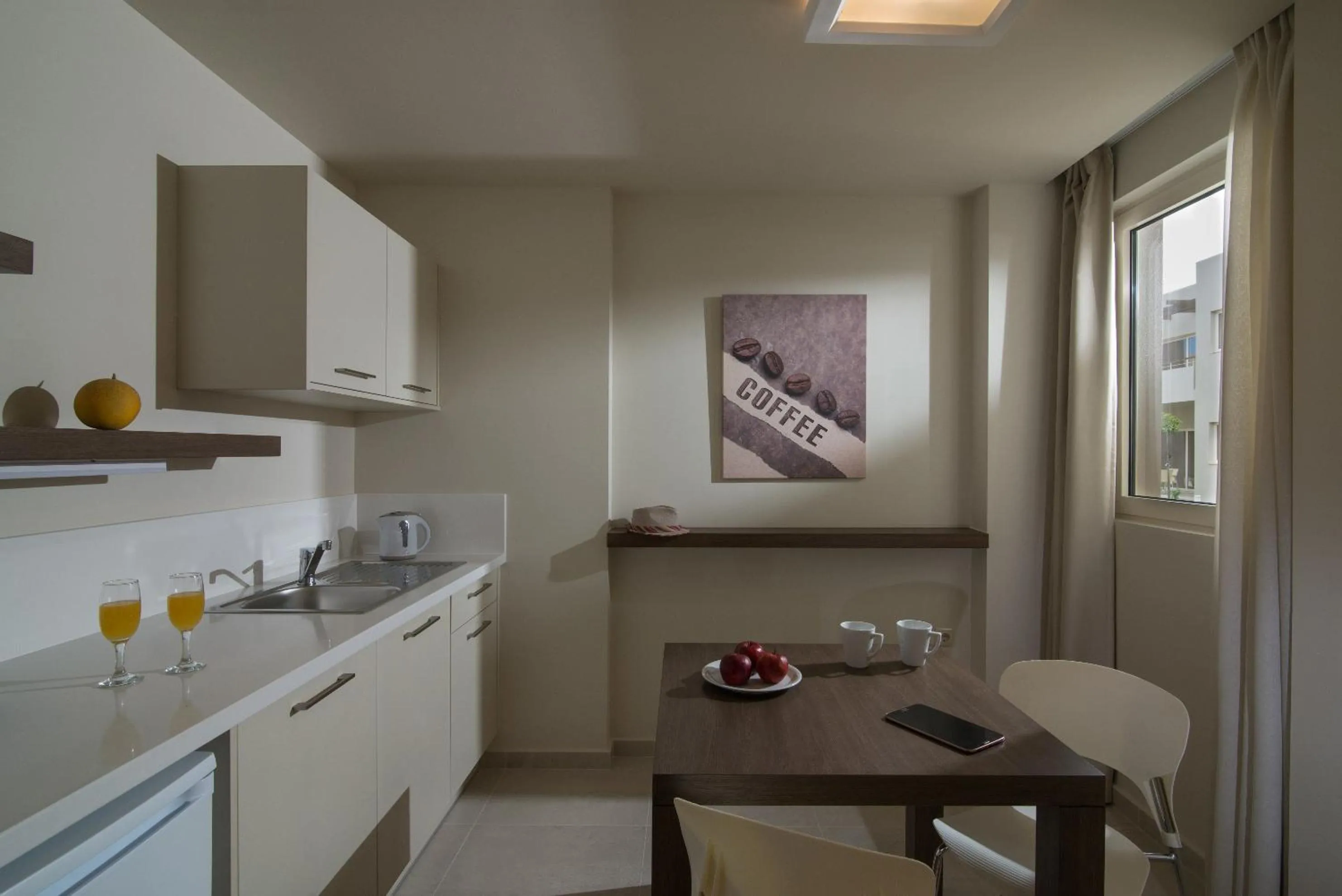 Kitchen or kitchenette in Ourania Apartments Hotel