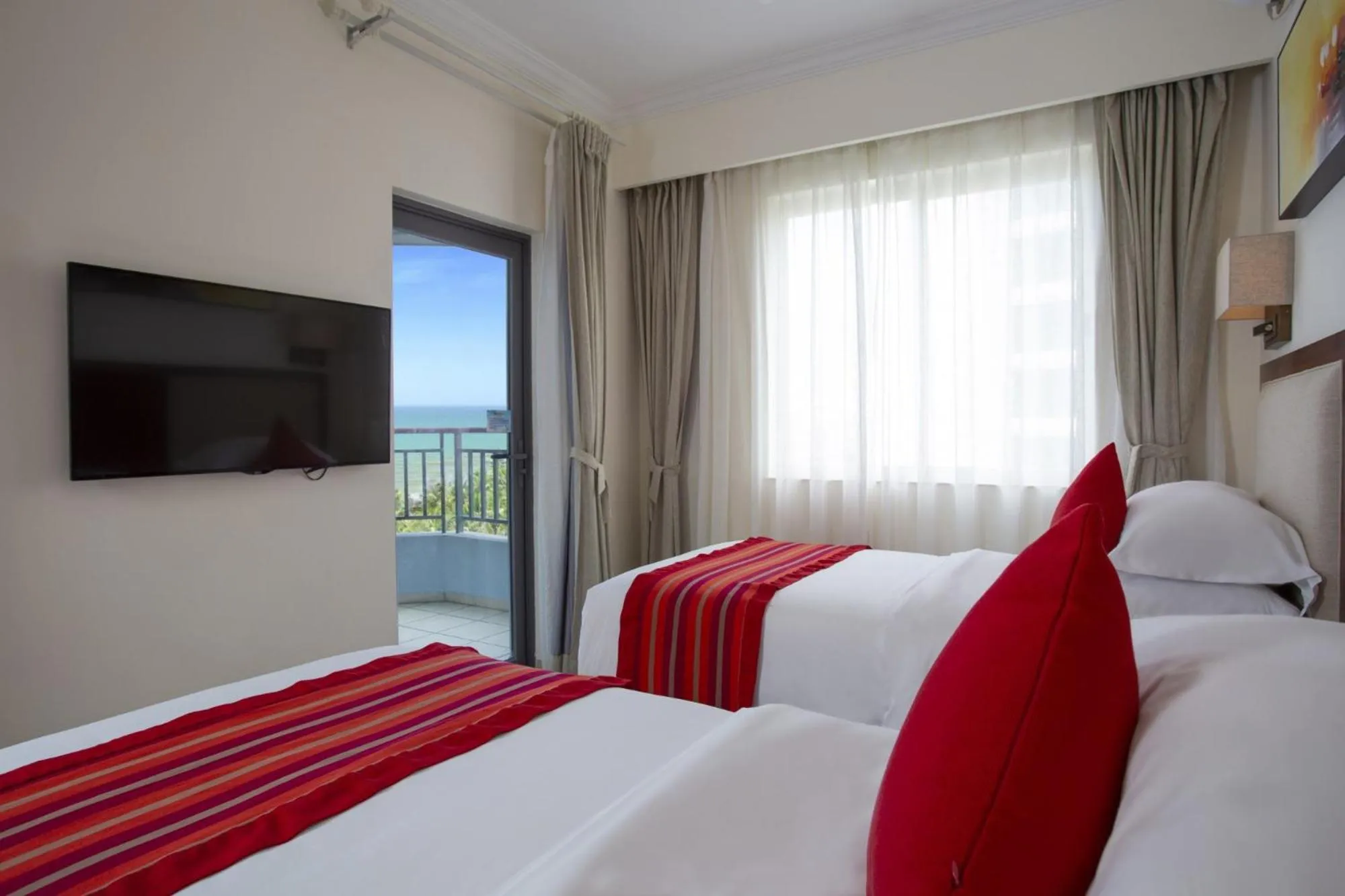 Bed in Tianze Beach Resort