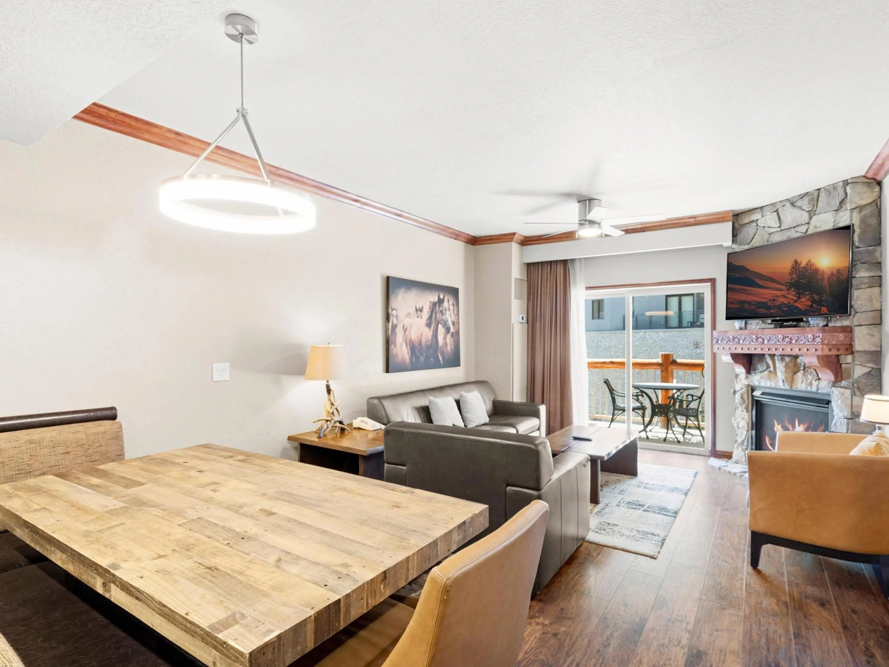 Living room in Canyons Village Condos by All Seasons Resort Lodging