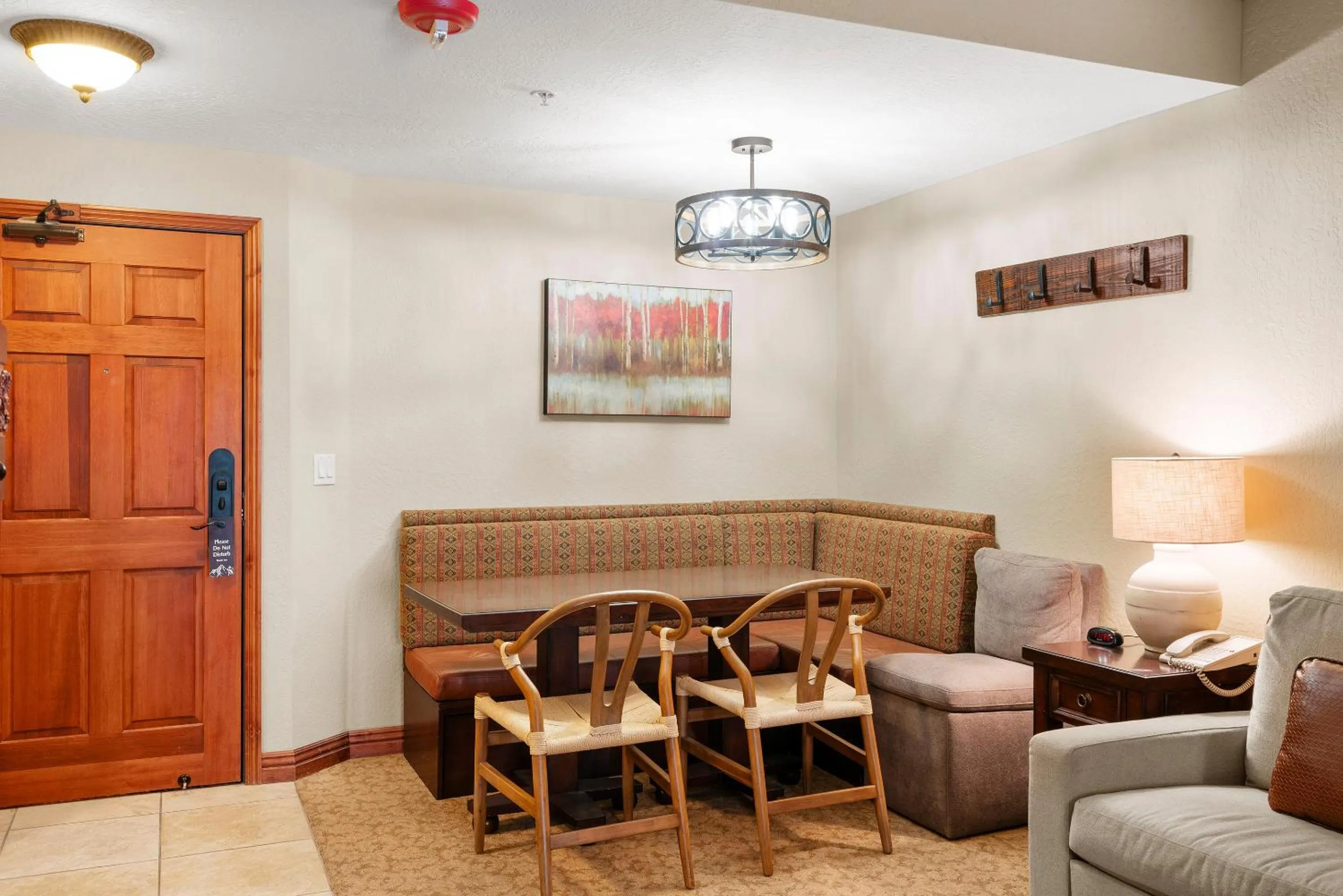 Seating area in Canyons Village Condos by All Seasons Resort Lodging