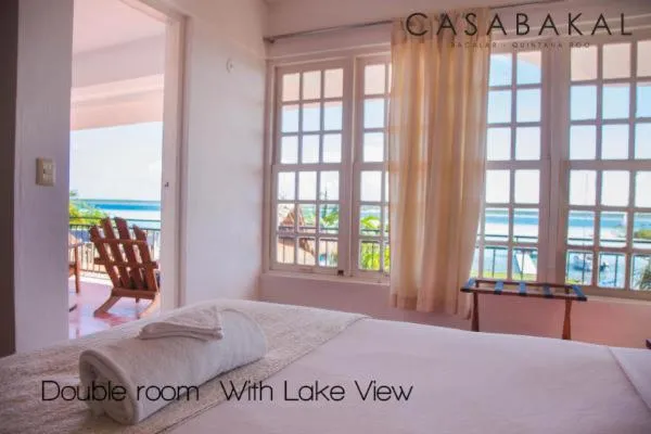 Lake view, Bed in Hotel CasaBakal - A pie de Laguna - Bacalar