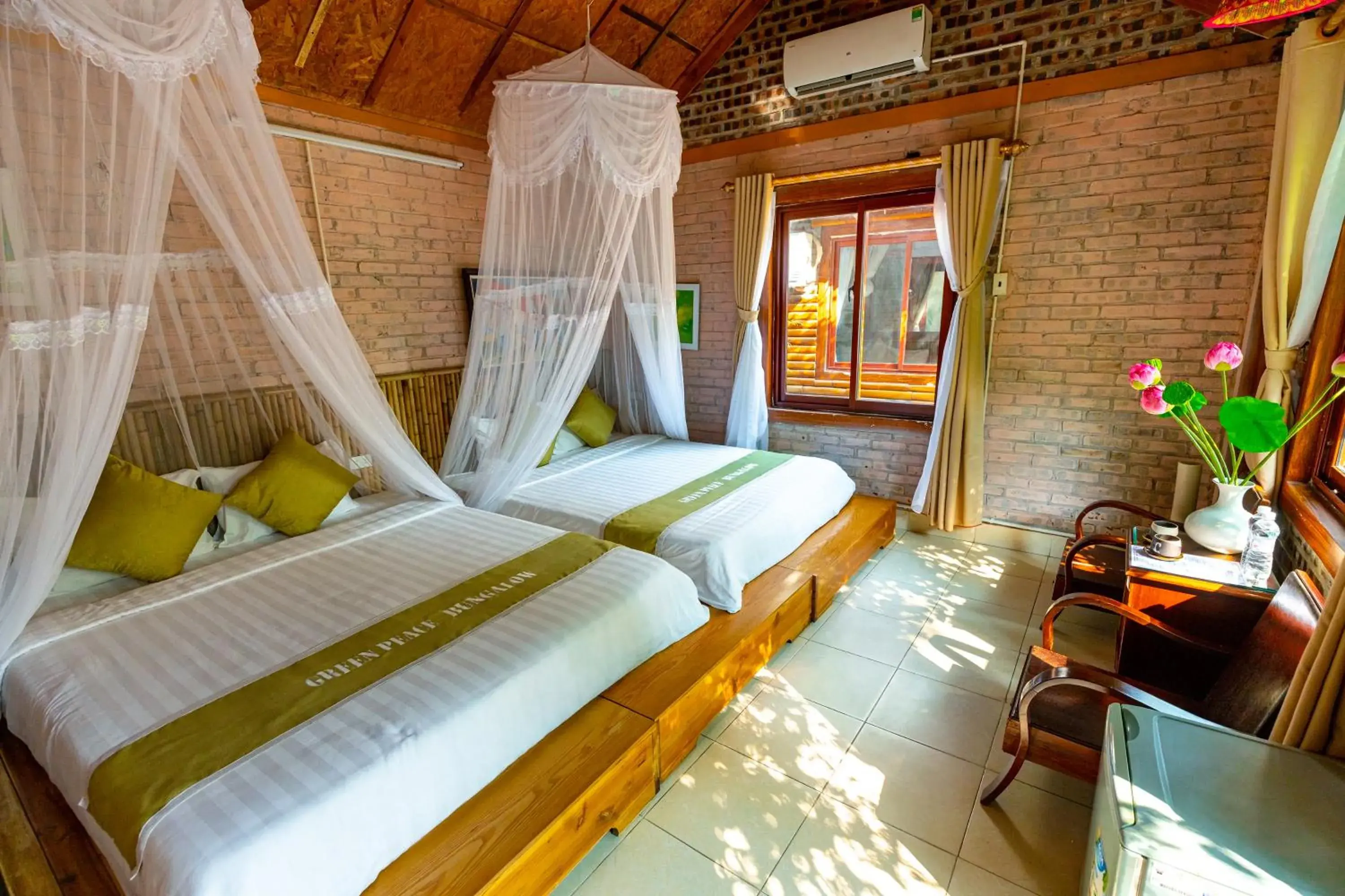 Twin Room with Pool View in Green Peace Bungalow Twin Room with Pool View in Green Peace Bungalow