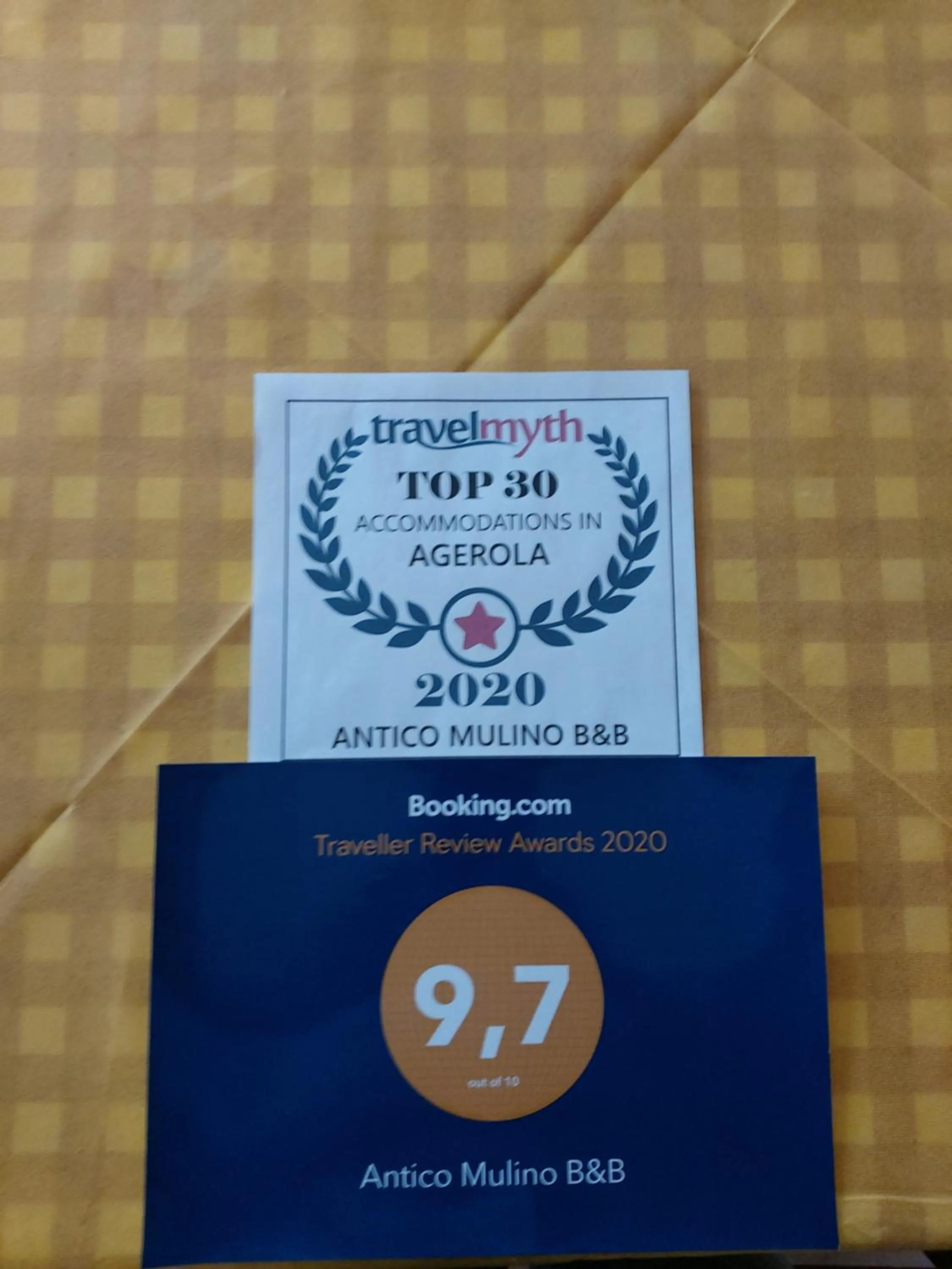 Certificate/Award in Antico Mulino B&B