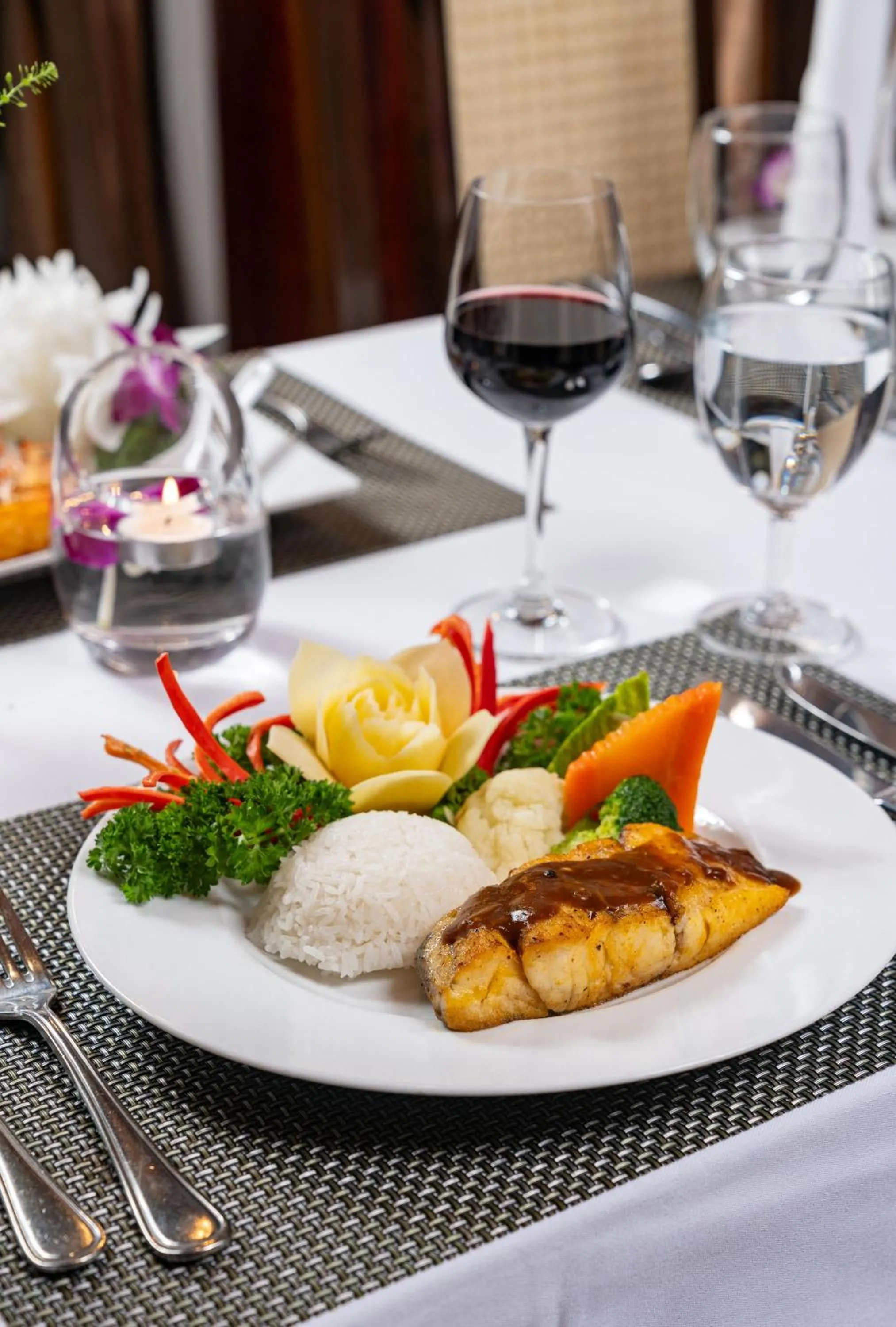 Food close-up in Indochina Sails Ha Long Bay