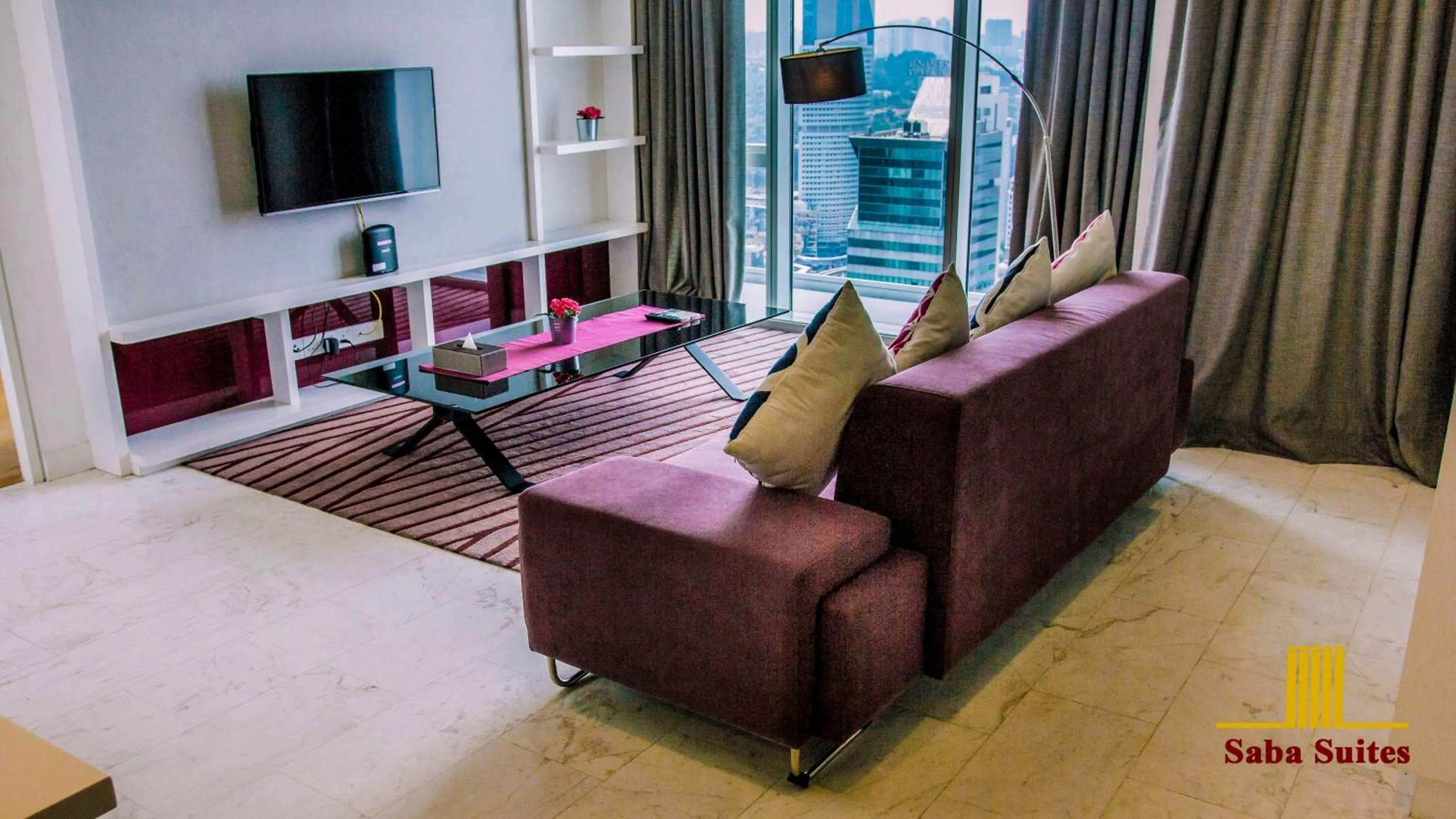 TV and multimedia, Seating Area in Saba Suites at Platinum KLCC Bukit Bintang Kuala Lumpur
