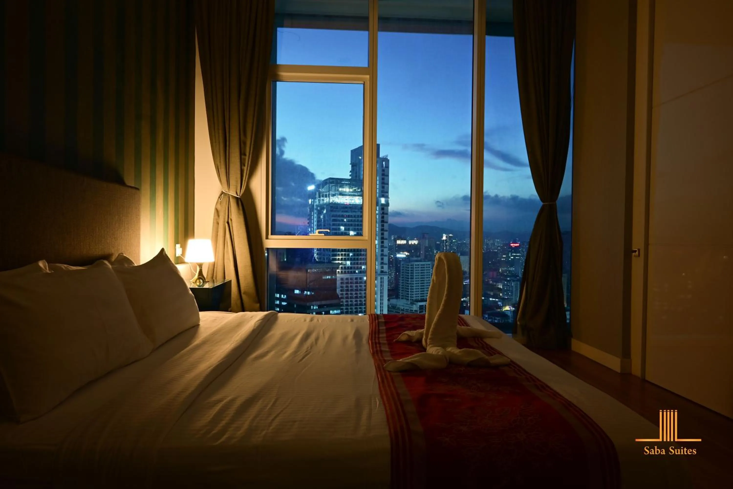 View (from property/room), Bed in Saba Suites at Platinum KLCC Bukit Bintang Kuala Lumpur