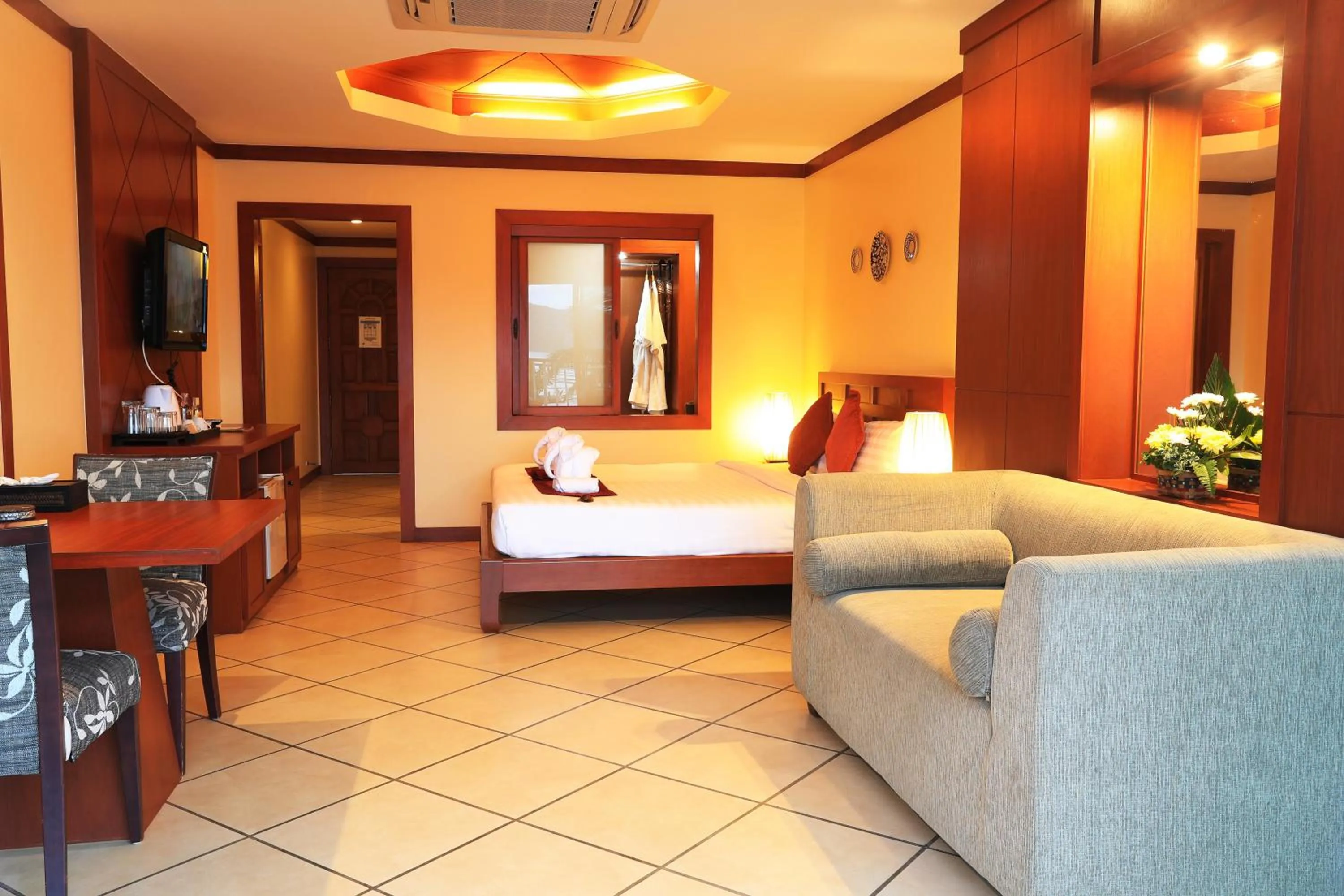 Bed in Baan Boa Resort