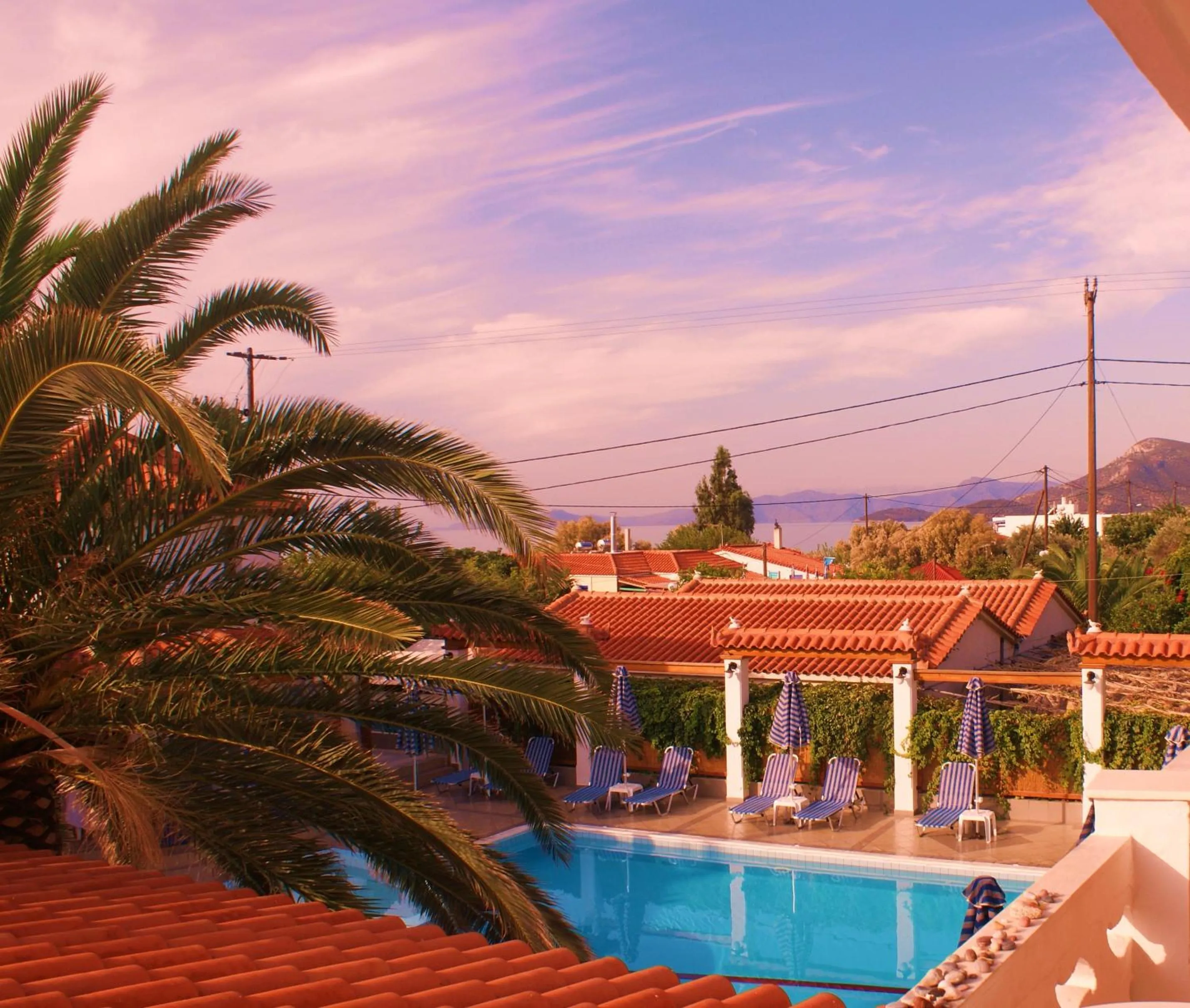 Pool view in Votsalakia Hotel