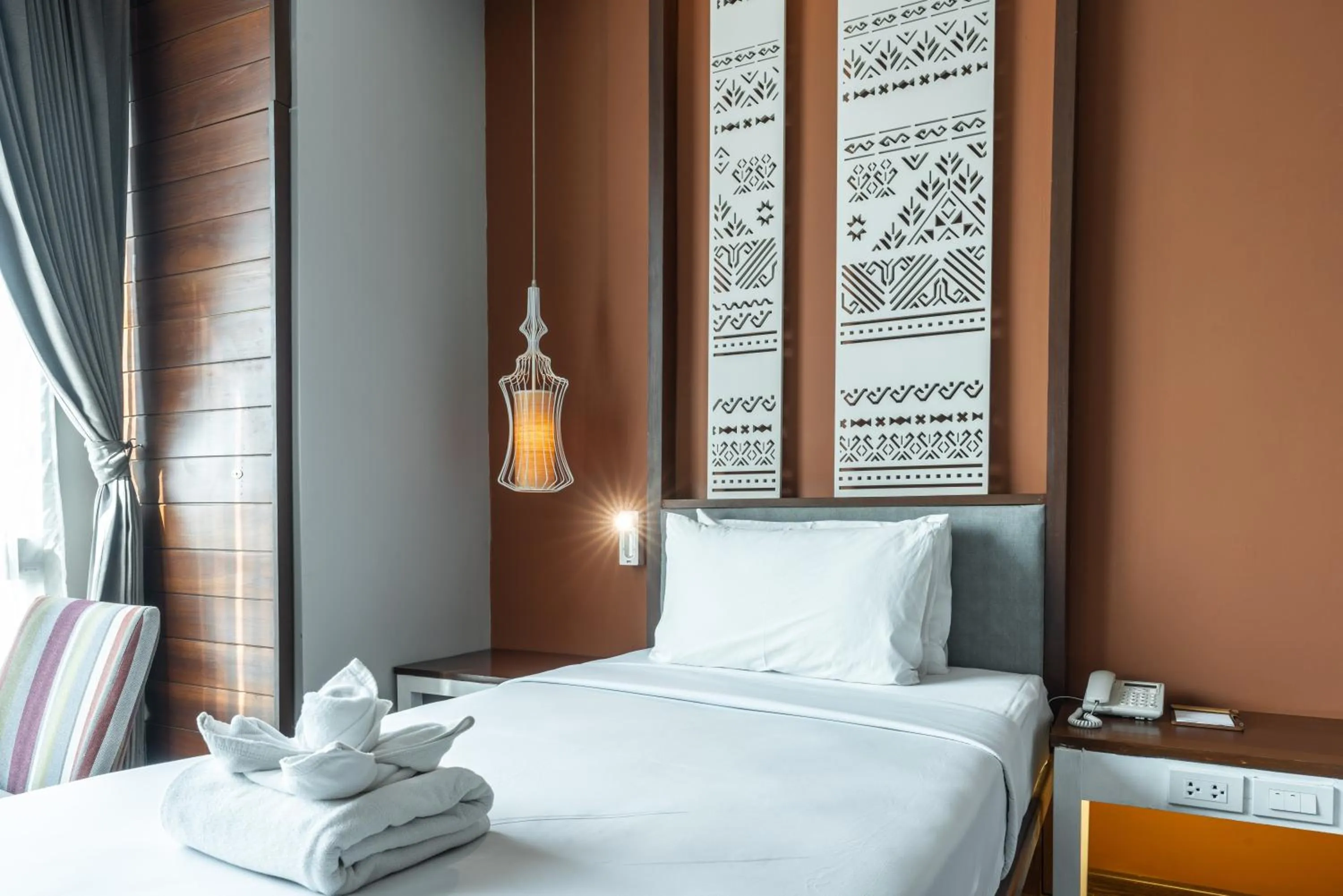 Bed in Grand Hotel Vientiane