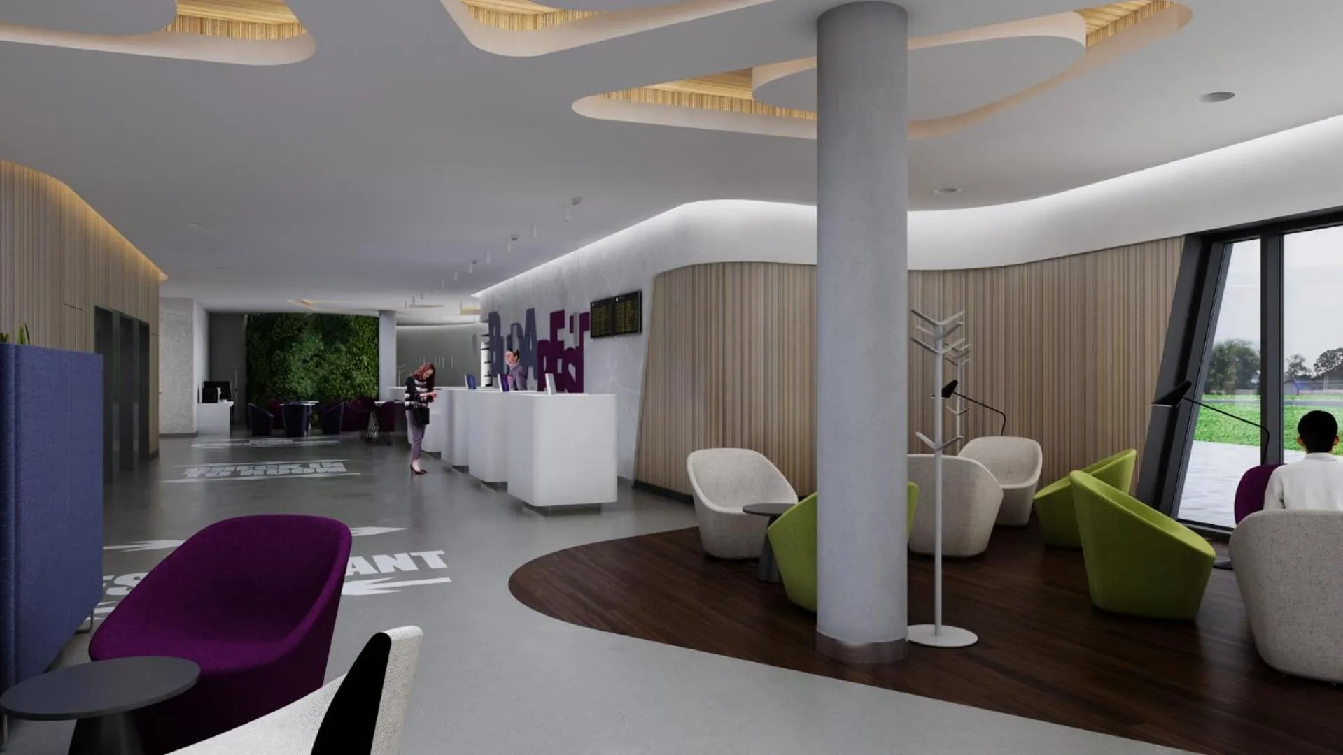 Lobby or reception in ibis Styles Budapest Airport