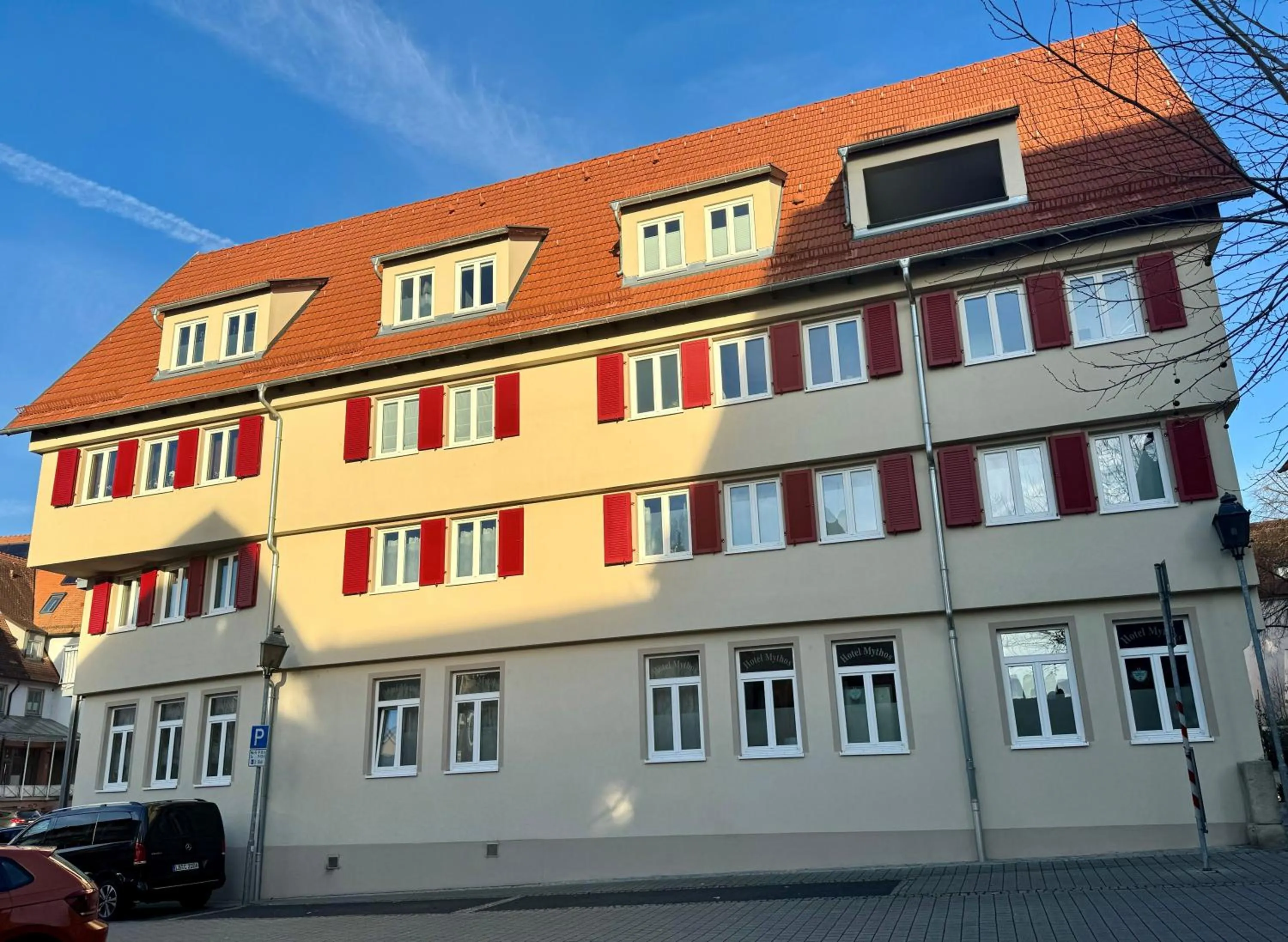 Property building in Hotel Mythos "rooms with kitchenette- apartments with kitchen"