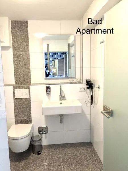 Toilet in Hotel Mythos "rooms with kitchenette- apartments with kitchen"